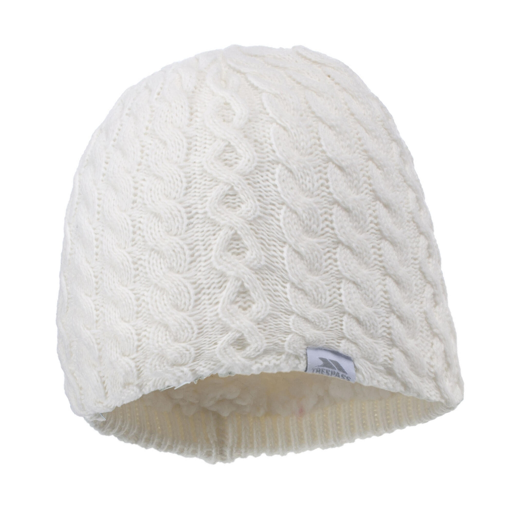 Kendra Beanie Strickmütze Damen Weiß 3/4