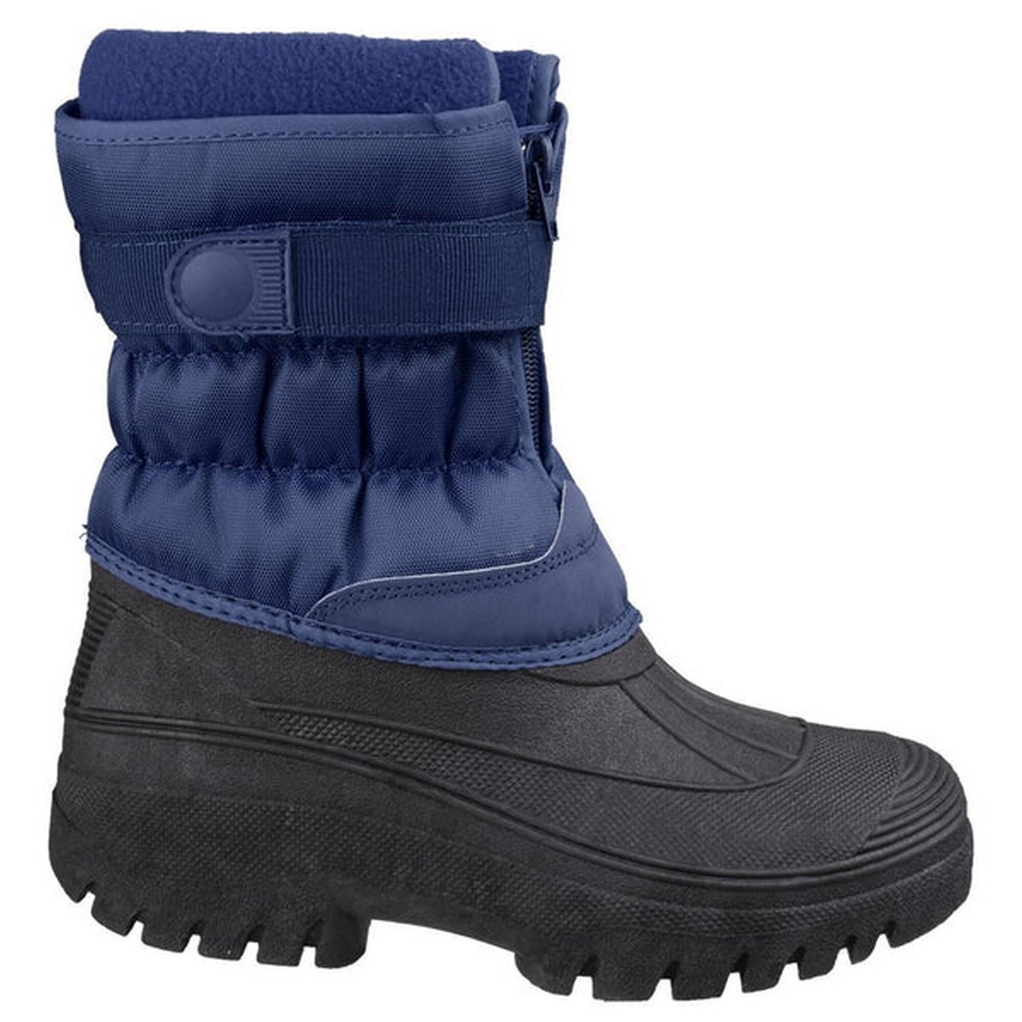 Adults Chase Touch Fastening and Zip Up Winter Boots (Navy) 3/5