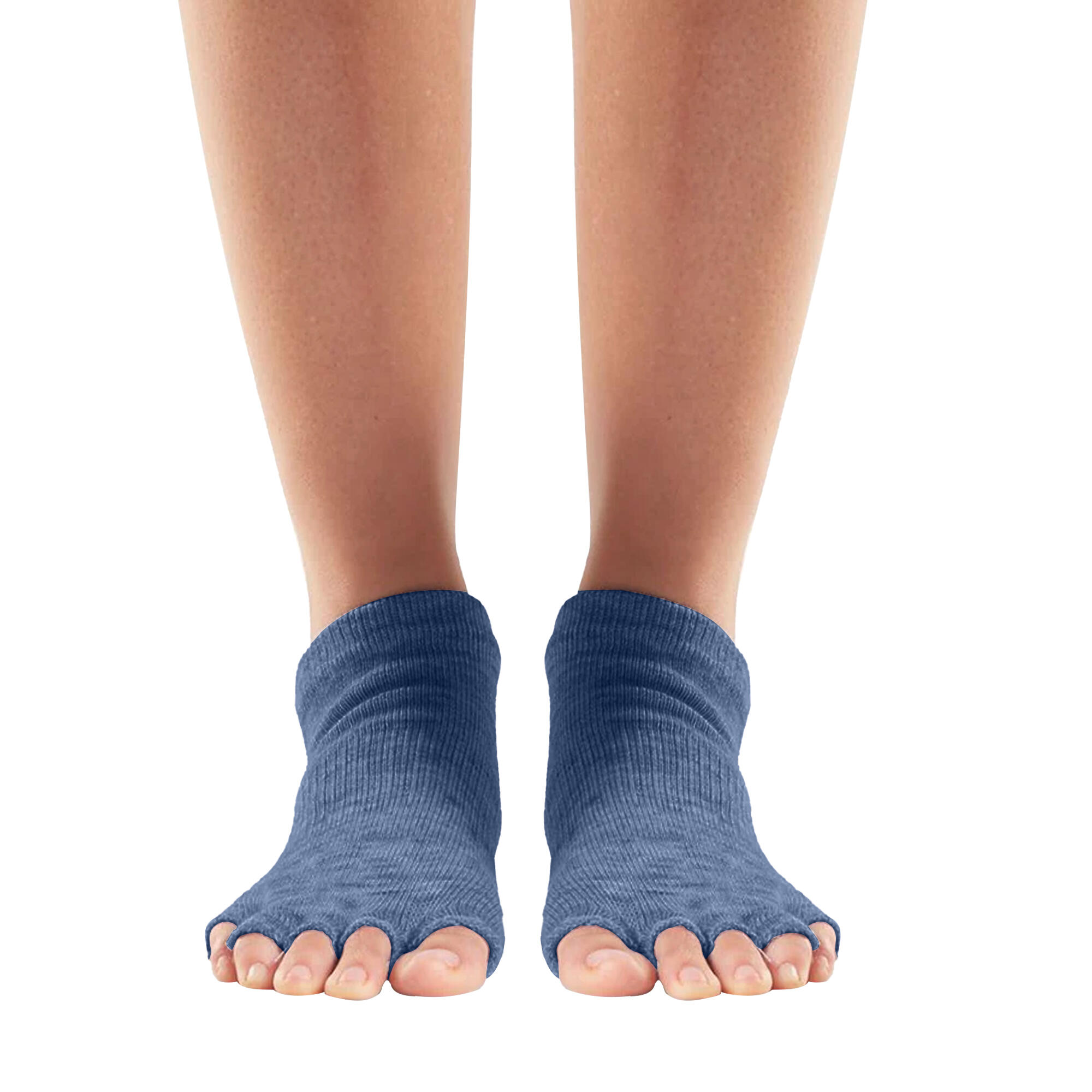 Womens/Ladies Half Toe Socks (Navy Blue) 4/4