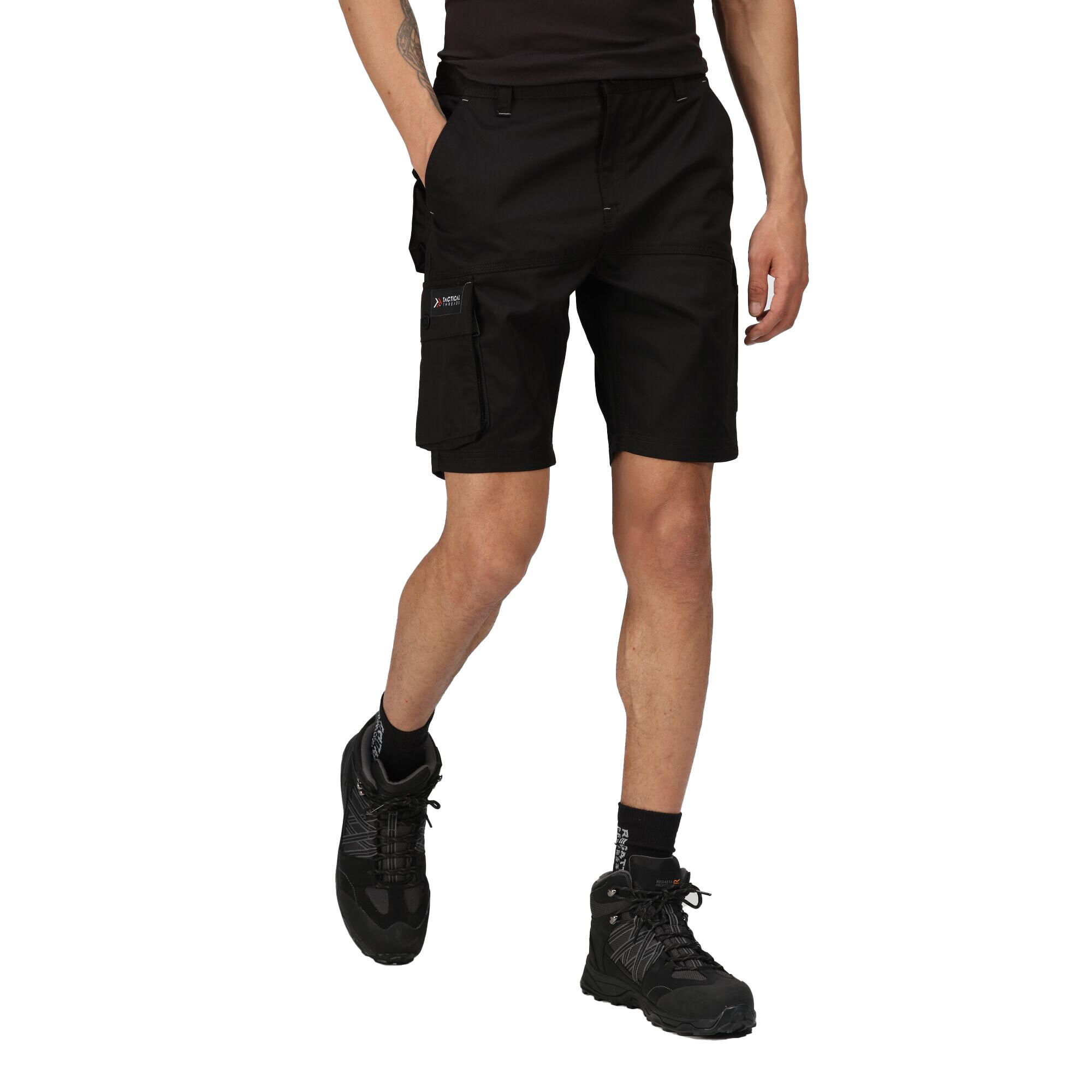Mens Heroic Cargo Shorts (Black) 3/4
