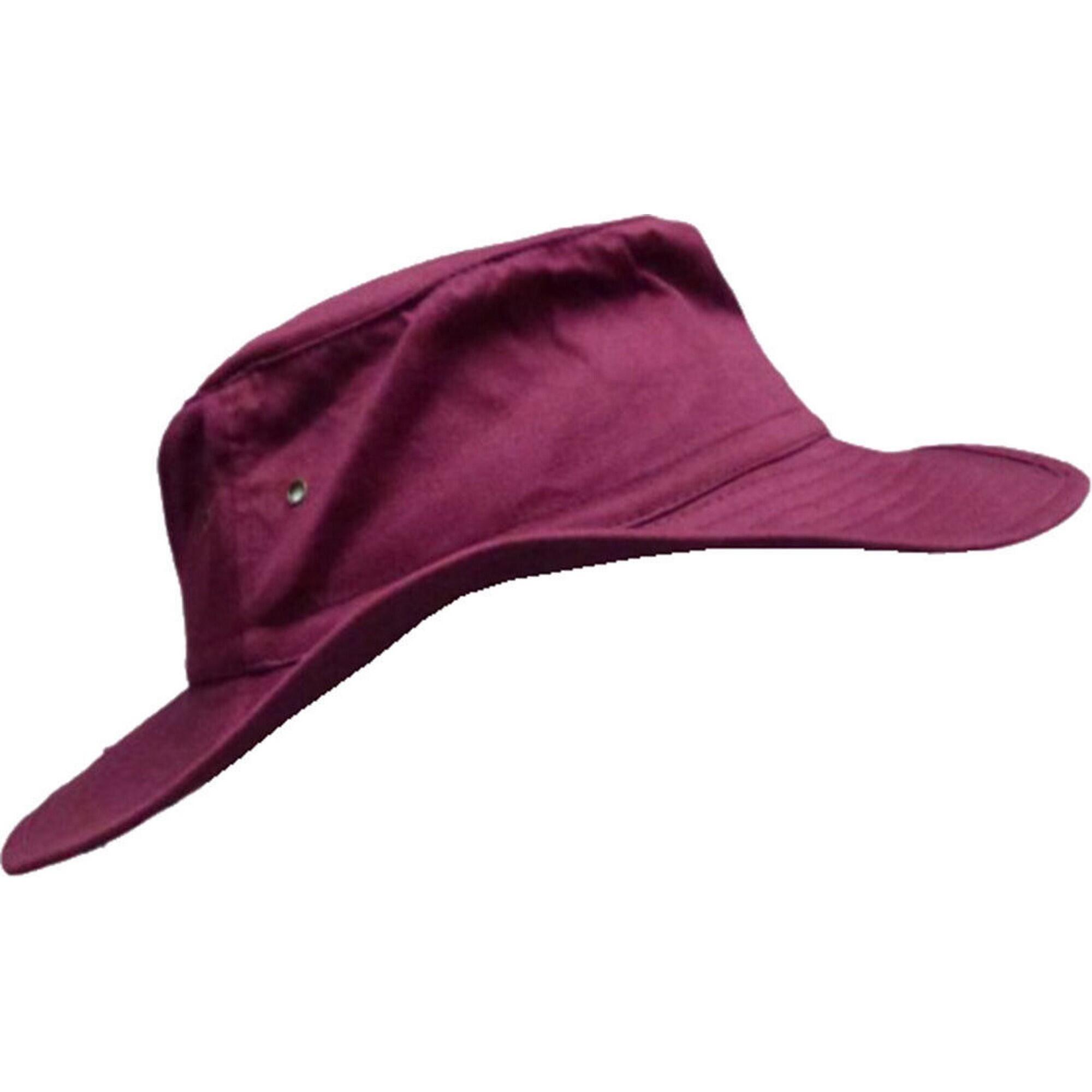 Wide Brim Cricket Bucket Hat (Maroon) 1/3