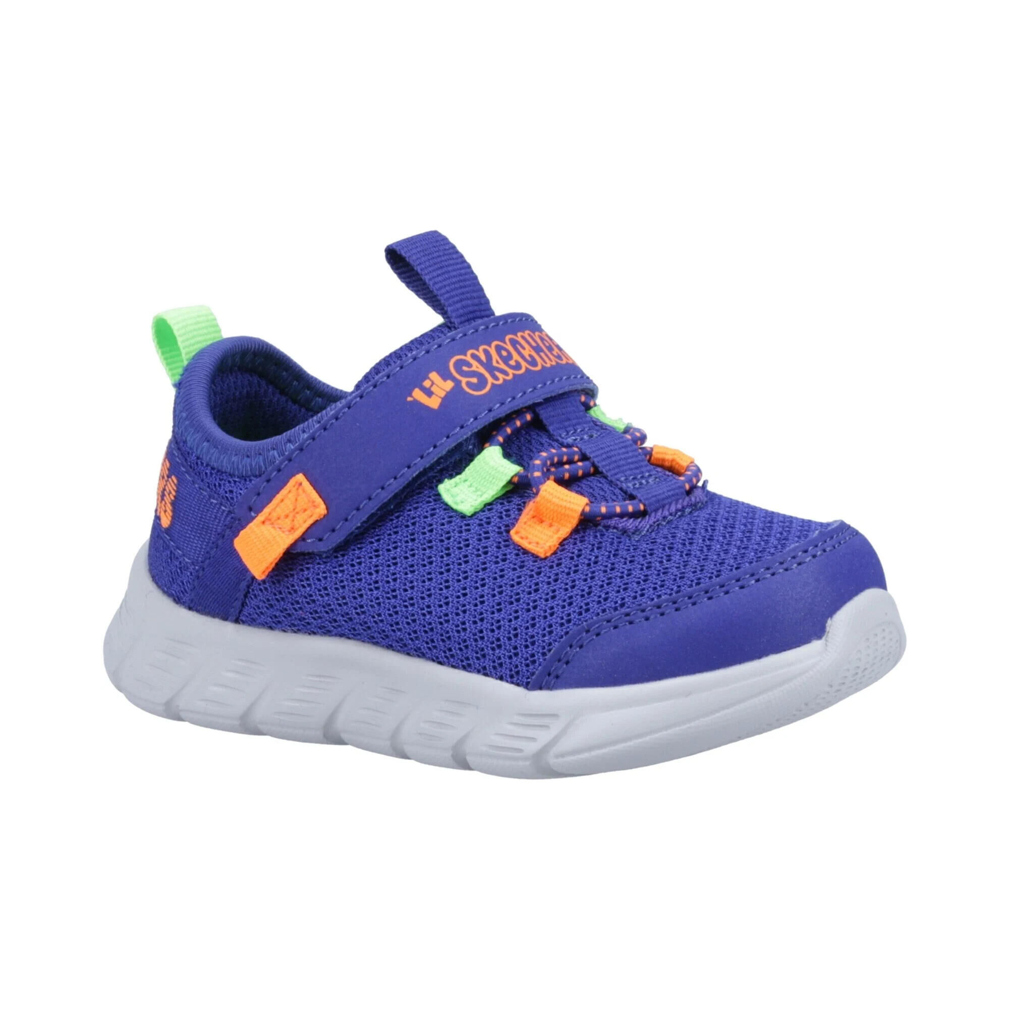 SKECHERS Boys Comfy Flex Ruzo Trainers (Blue/Orange)