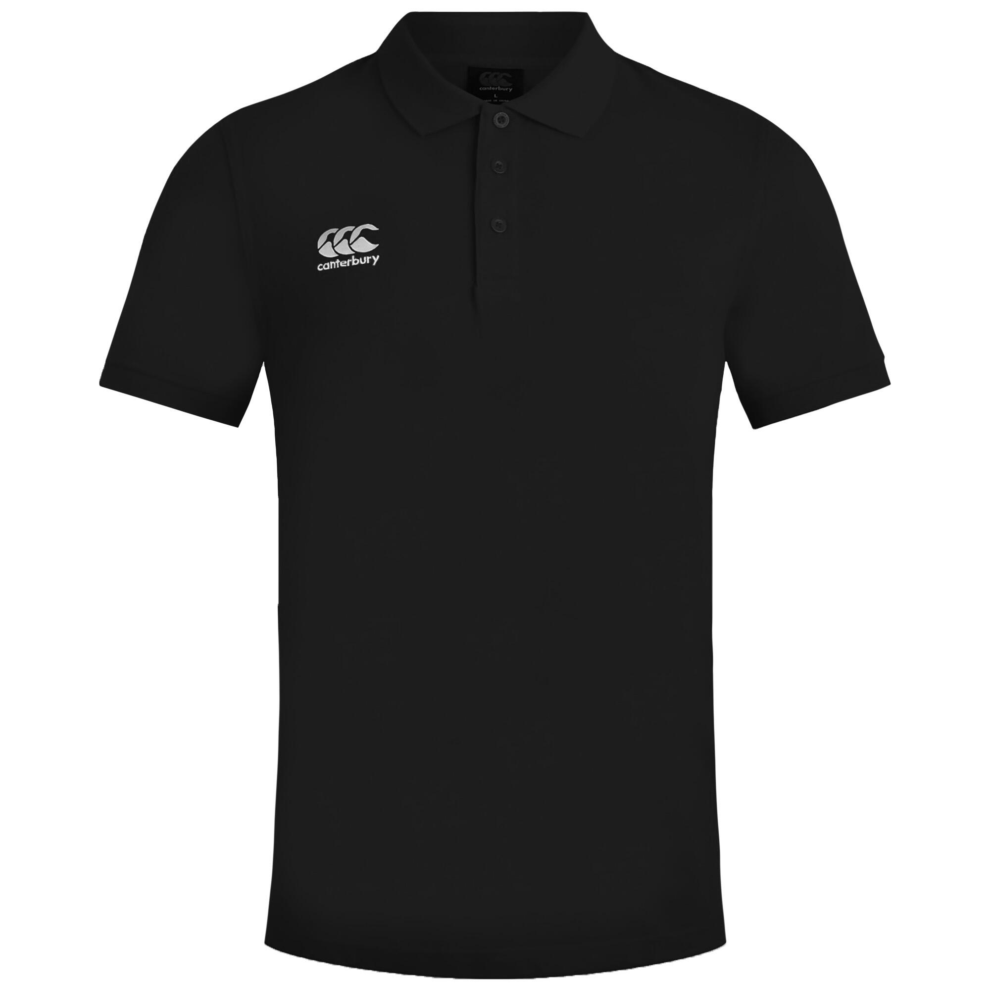 CANTERBURY Mens Waimak Short Sleeve Pique Polo Shirt (Black)