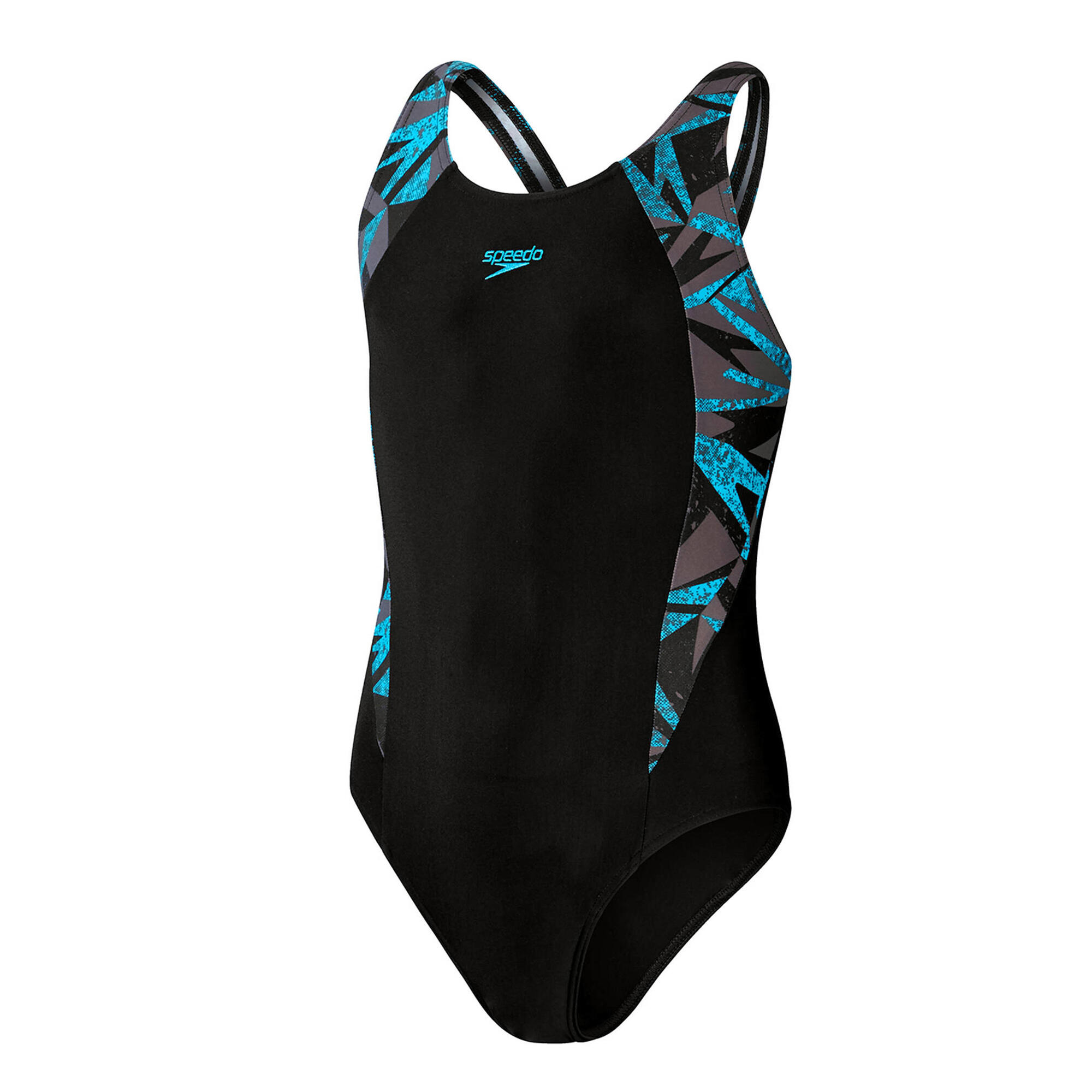 Girl's HYPER BOOM SPLICE swimsuit (Black / Blue)