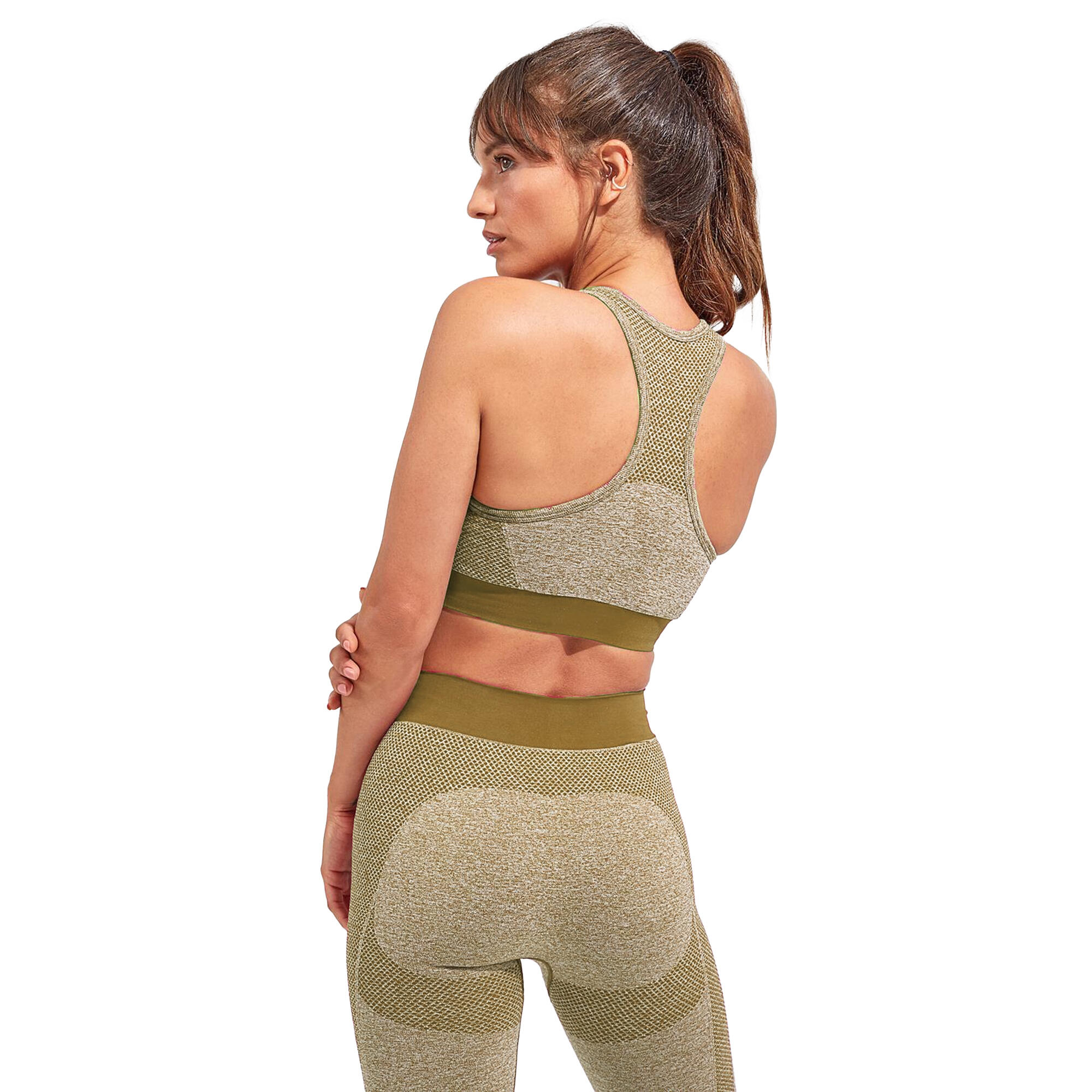 Womens/Ladies Seamless 3D Fit Multi Sport Sculpt Bra (Olive Green) 3/3