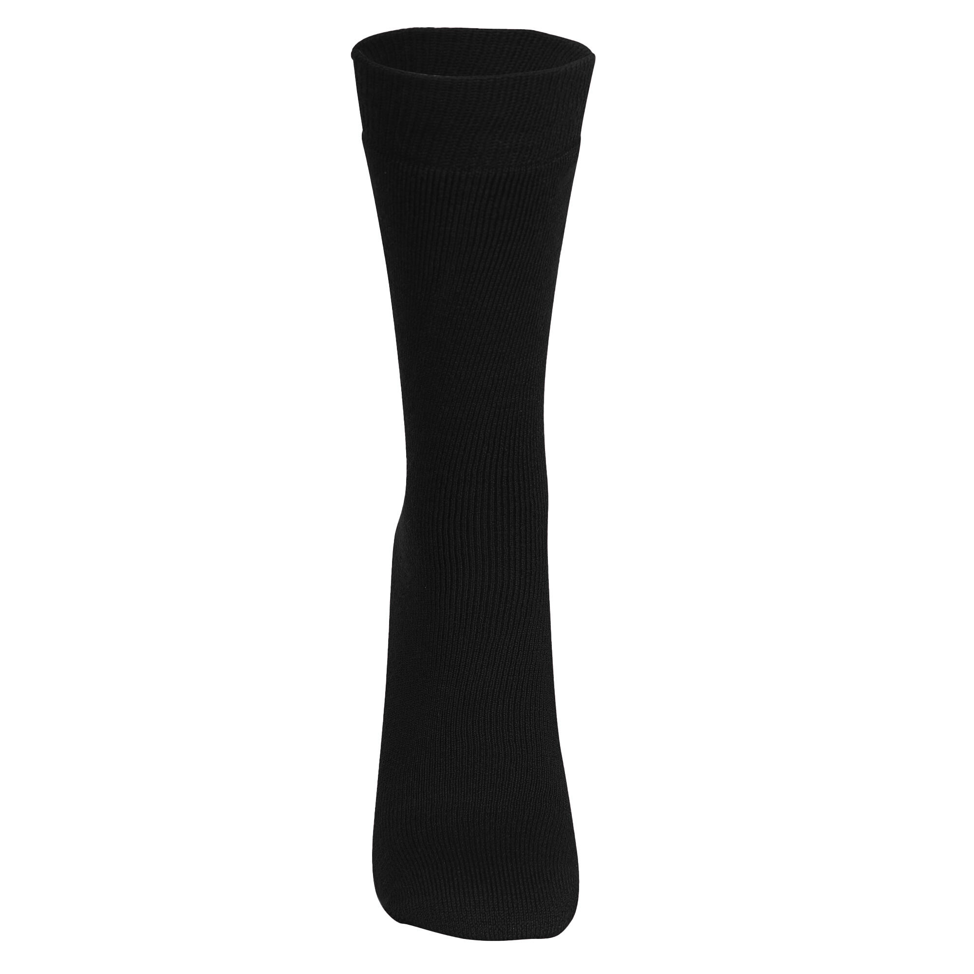 Adults Unisex Tubular Luxury Wool Blend Ski Tube Socks (Black) 3/4