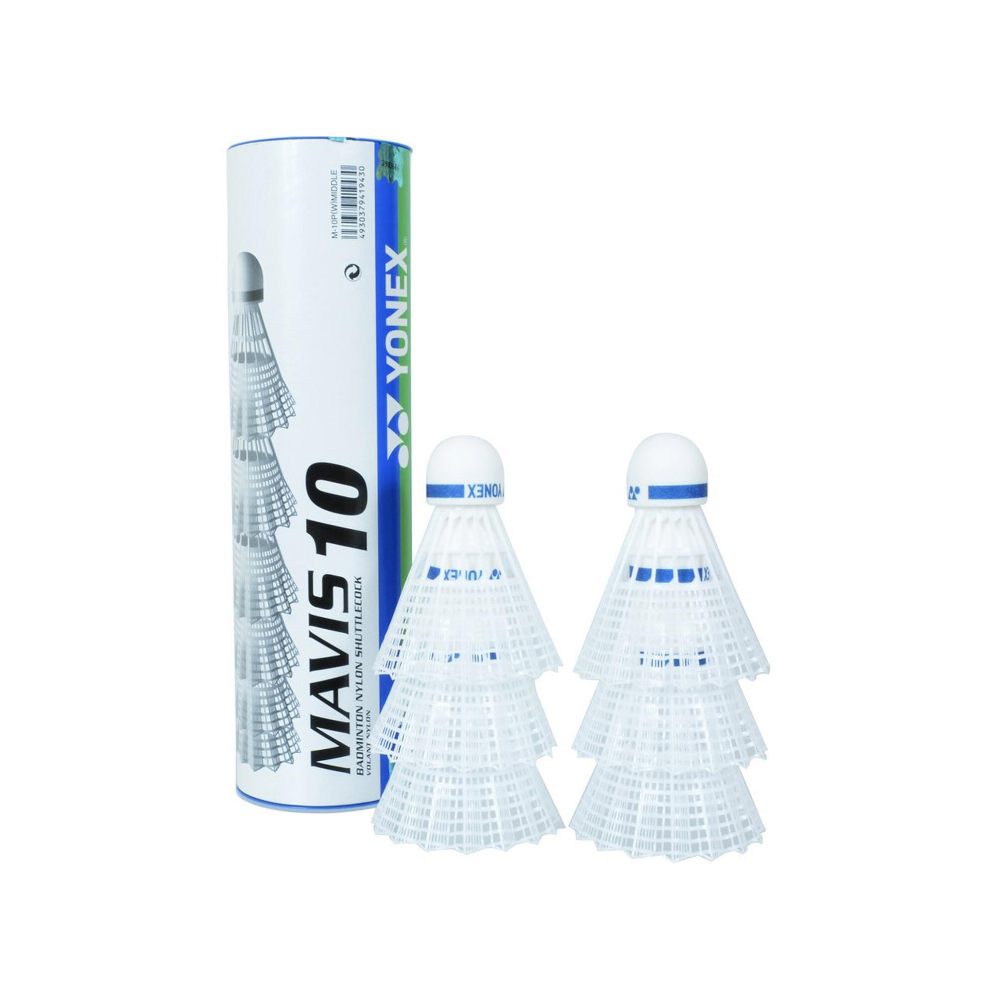 YONEX Mavis 10 Shuttlecock (Pack of 6) (White)