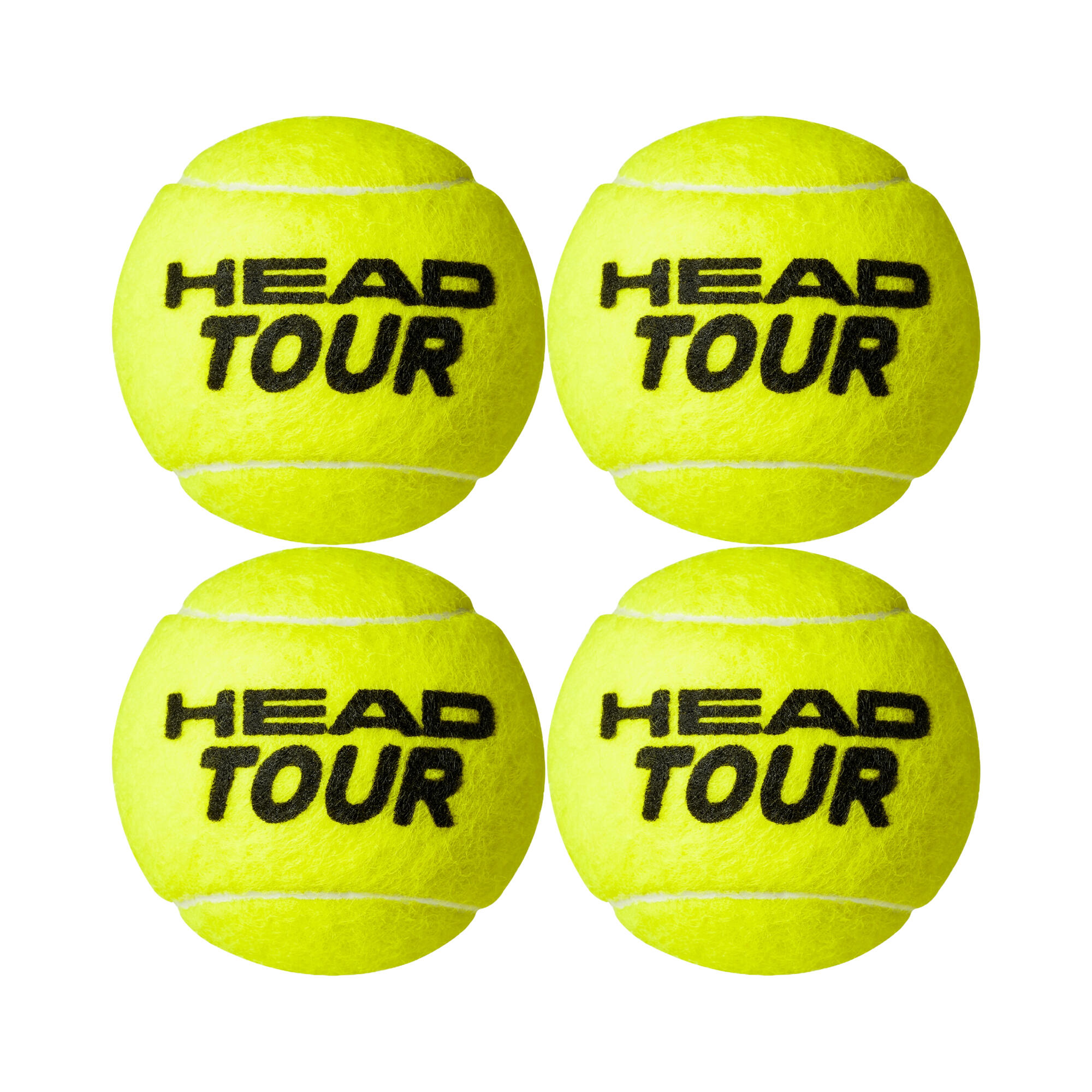 HEAD Tour Tennis Balls (Pack of 4) (Yellow)