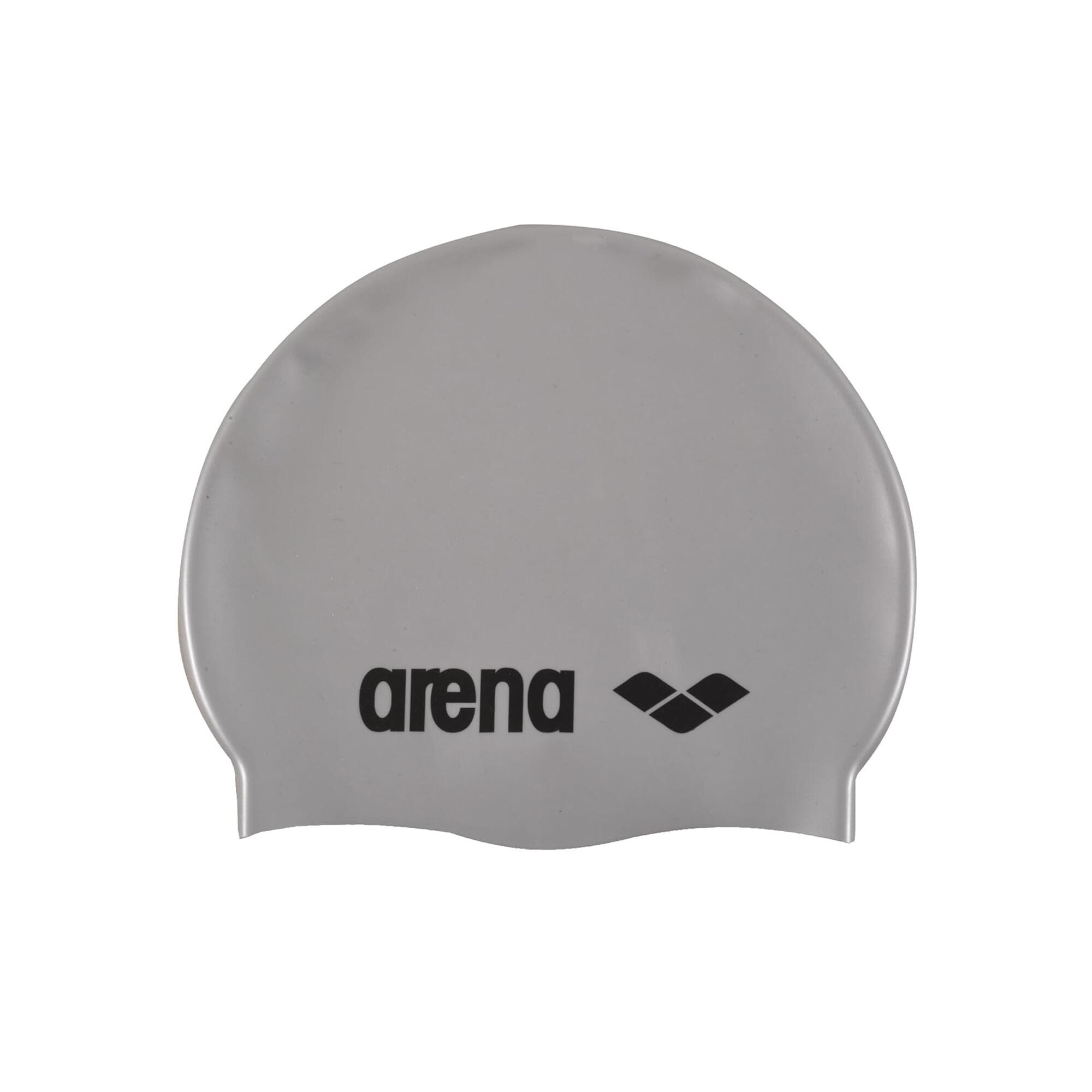 CLASSIC Adult Swim Cap (Silver / Black)