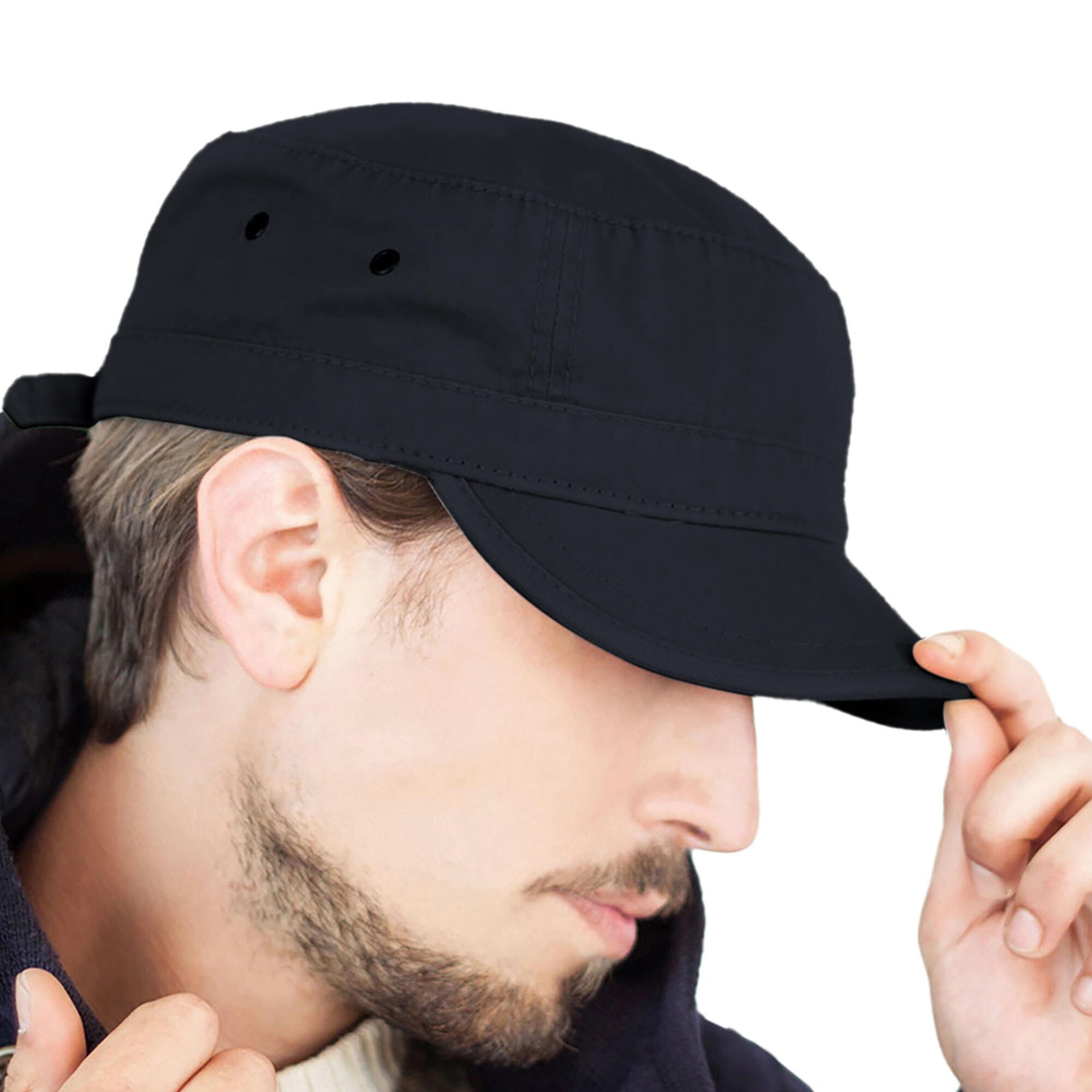 Mixed urban-style military cap (Black)