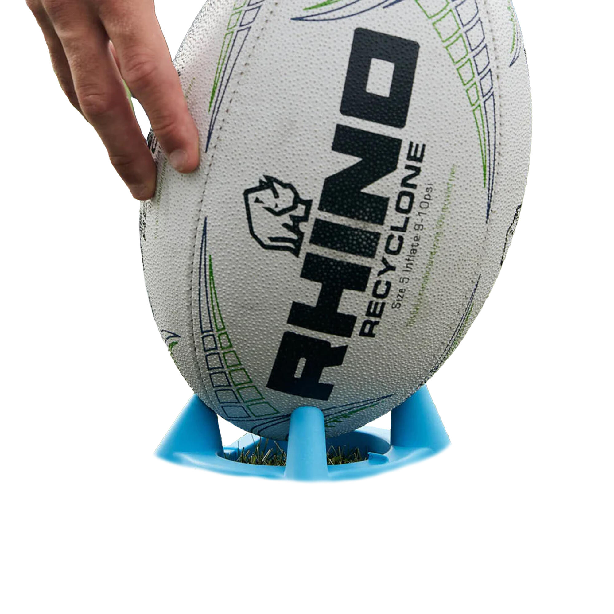"Recyclone" RugbyBall Damen und Herren Weiß/Schwarz/Grün 2/3