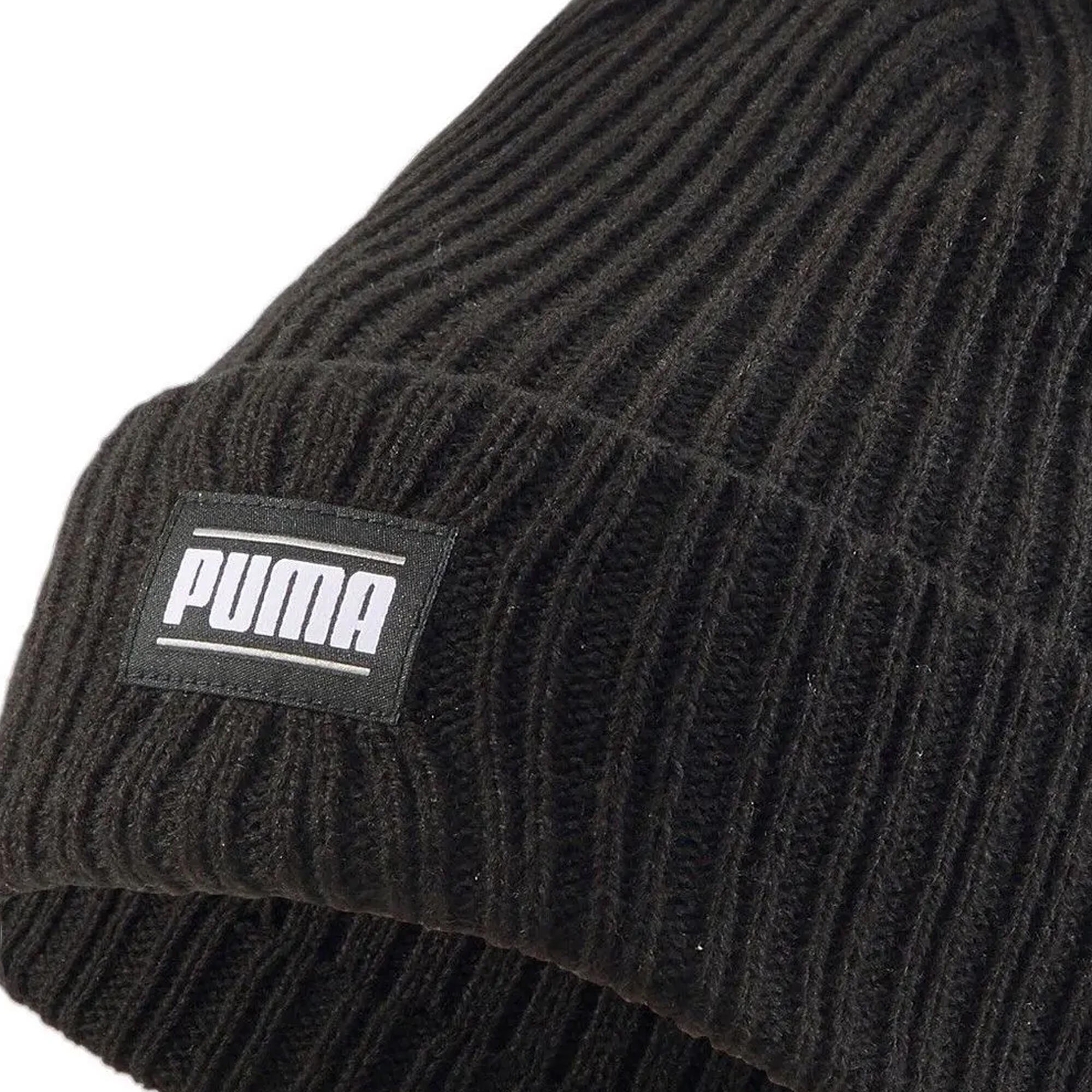 Unisex Adult Ribbed Cuff Classic Beanie (Puma Black) 3/3