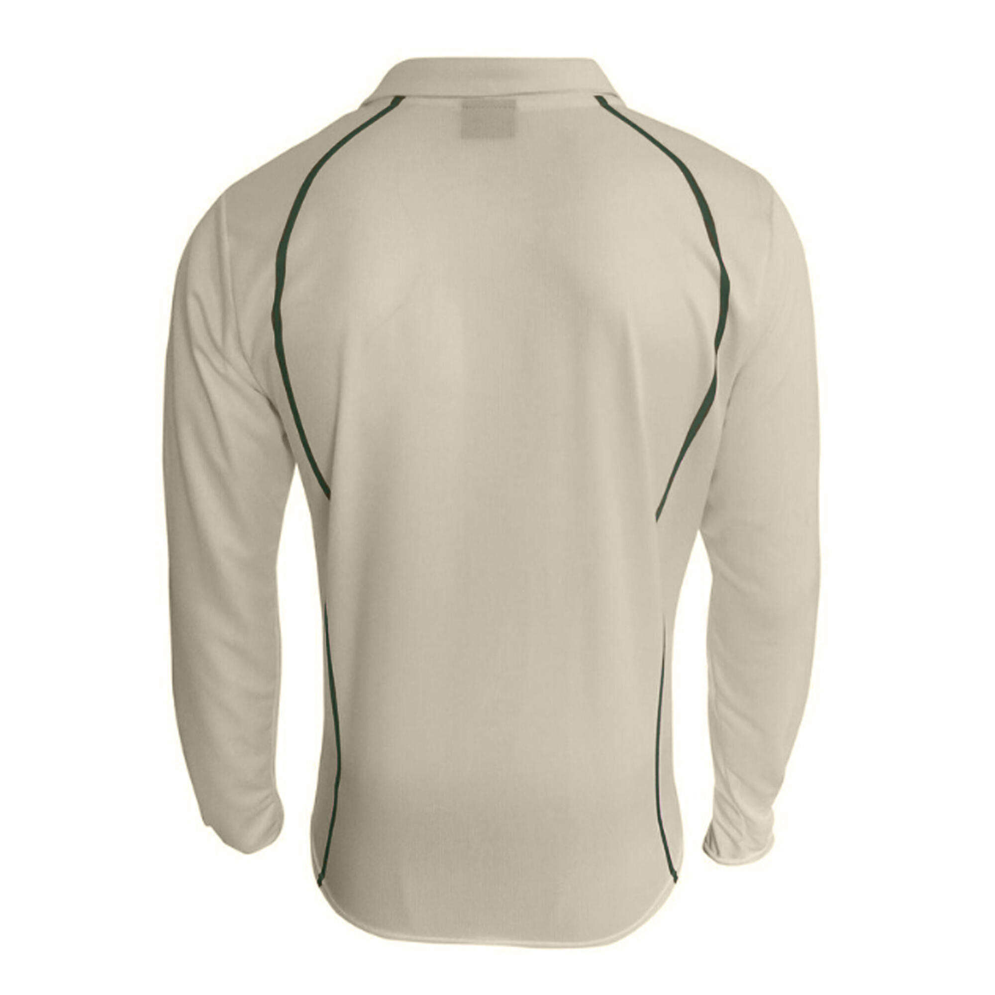 Mens/Youth Premier Sports Long Sleeve Polo Shirt (Cream/Green) 2/3