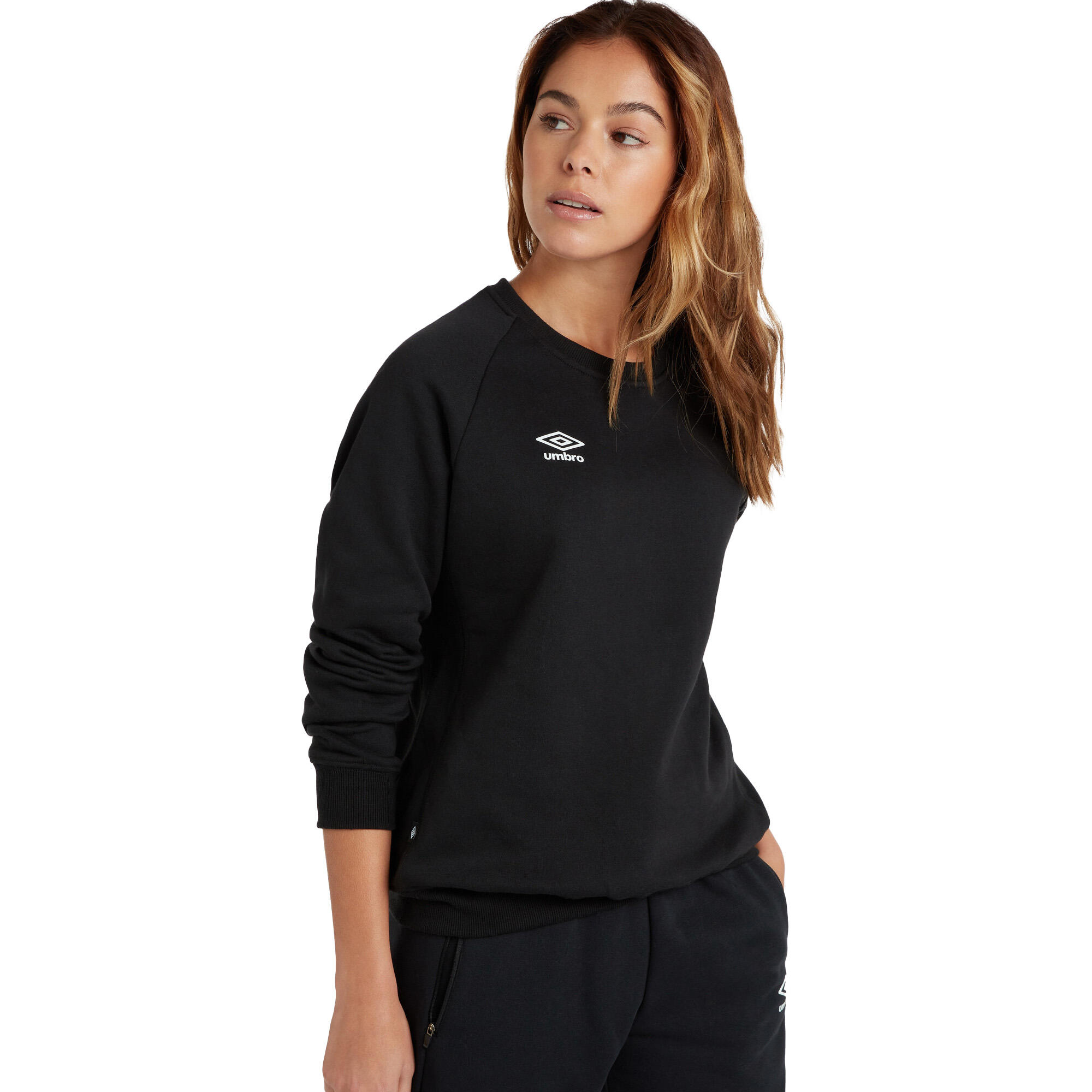 Womens/Ladies Club Leisure Sweatshirt (Black/White) 2/4