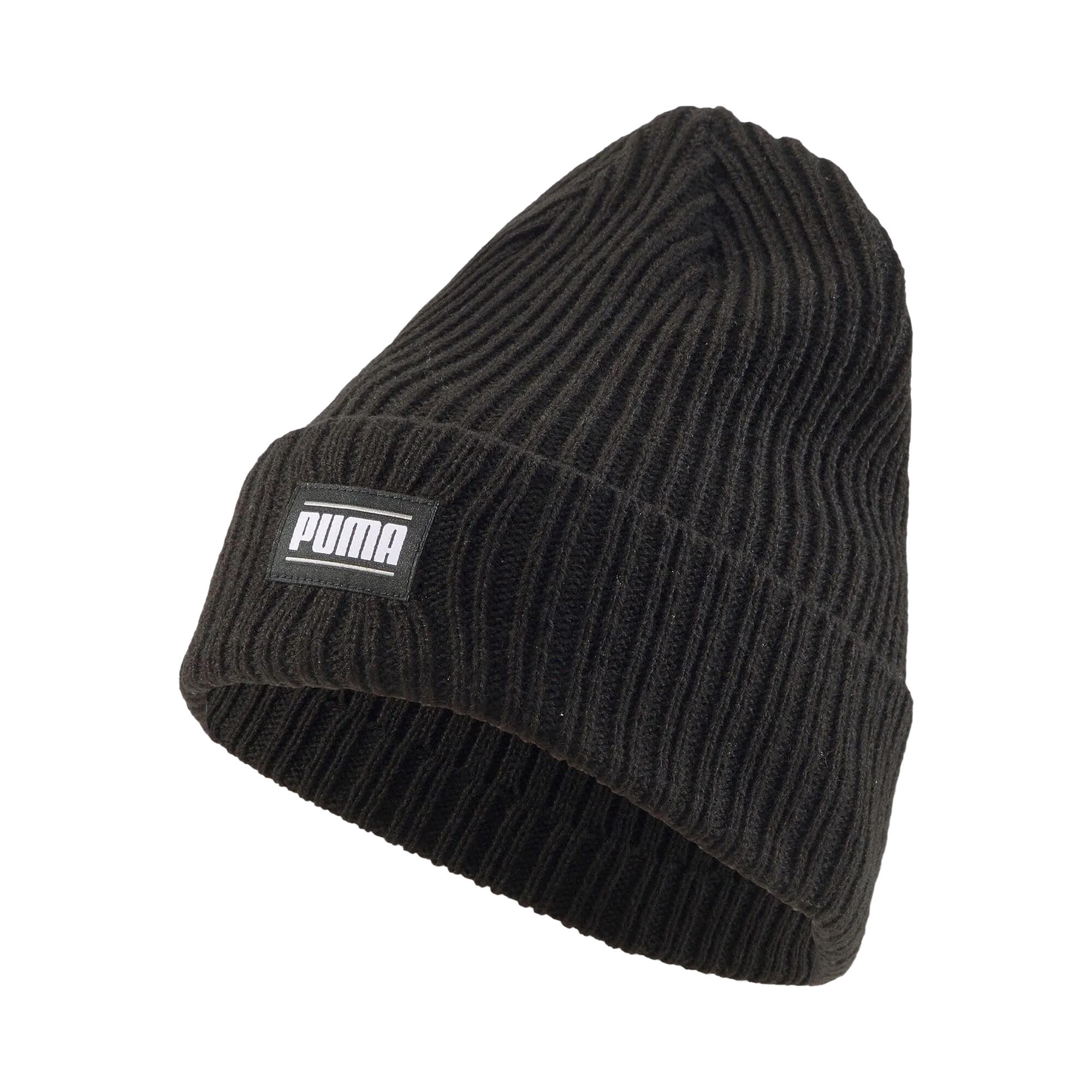 Unisex Adult Ribbed Cuff Classic Beanie (Puma Black) 1/3