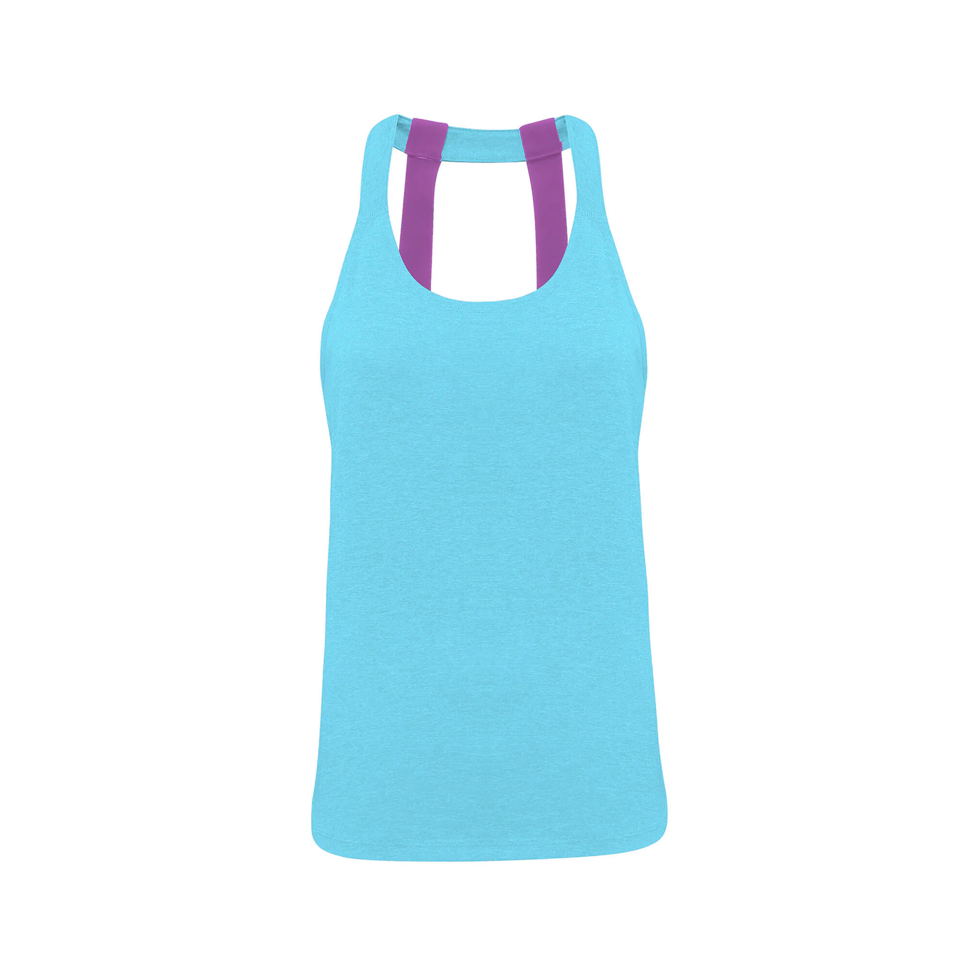 Tri Dri Women's double-strapped tank top (Mottled turquoise)