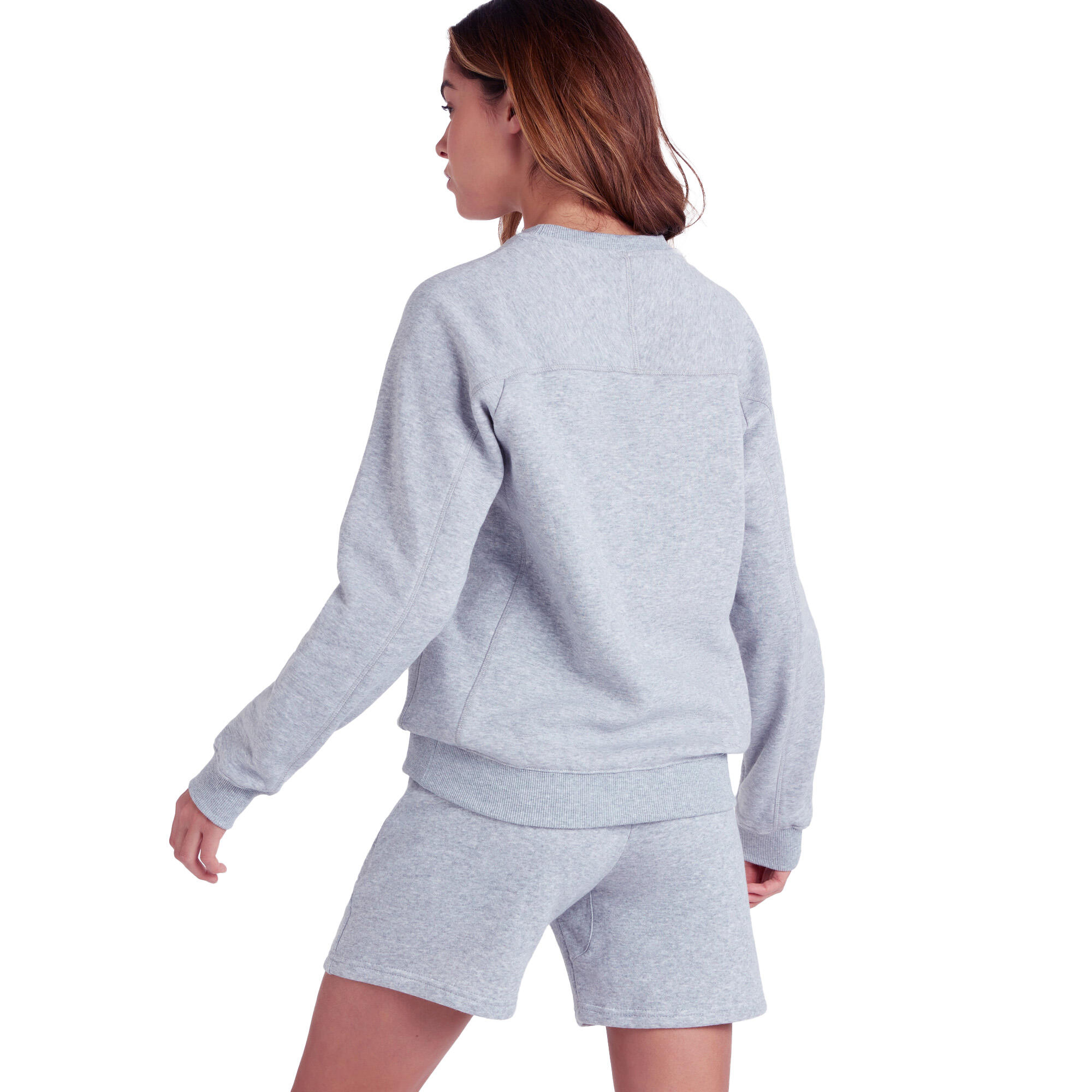 Womens/Ladies Club Leisure Sweatshirt (Grey Marl/White) 2/3