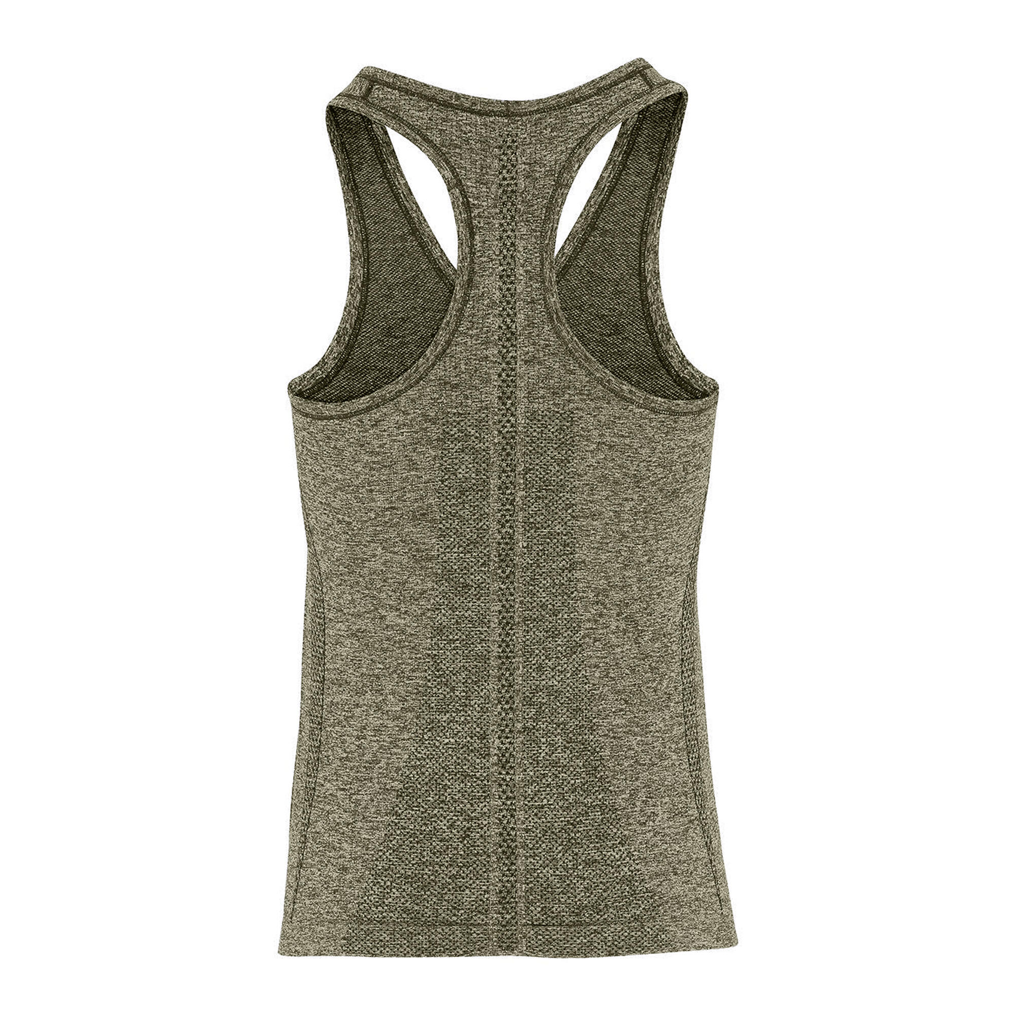 Canotta Sportiva 3D Senza Cuciture Donna TriDri Multi Sport Oliva 2/3