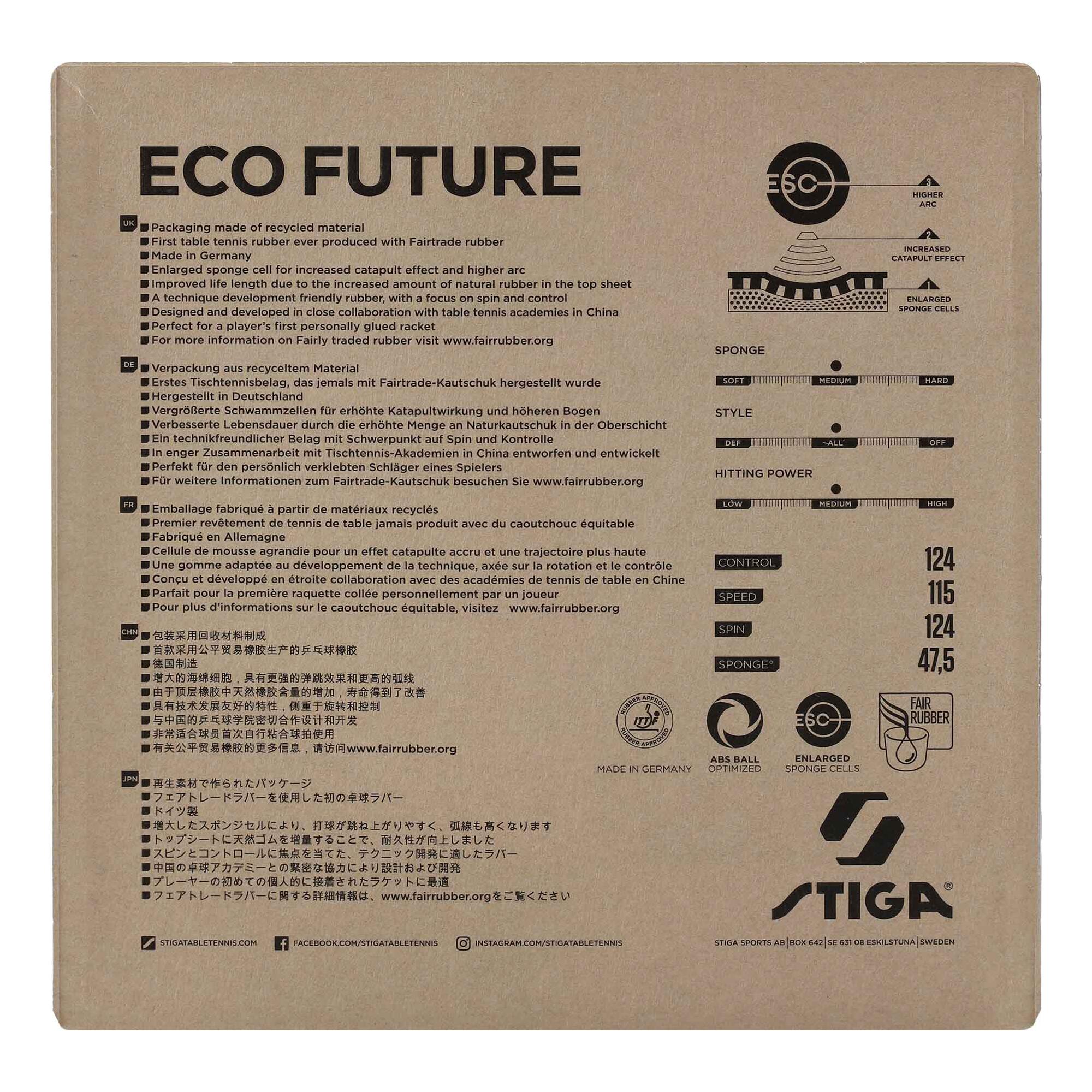 REVÊTEMENT RAQUETTE DE TENNIS DE TABLE ECO FUTURE M, Black, 2.1 3/6