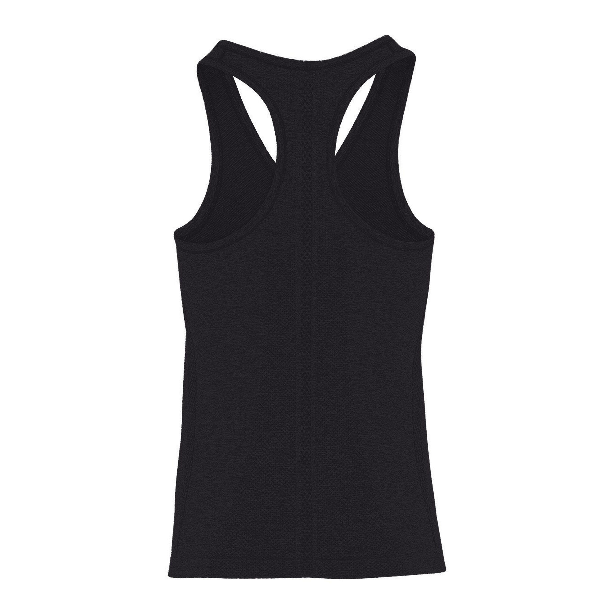 Womens/Ladies Seamless 3D Fit Multi Sport Sculpt Vest (Full Black) 2/3