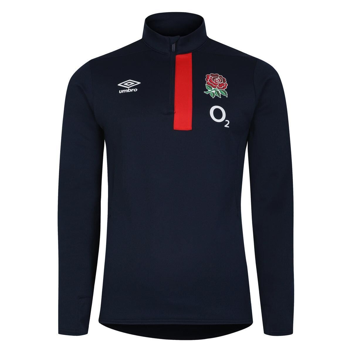 UMBRO Childrens/Kids 23/24 England Rugby Half Zip Fleece Top (Tibetan