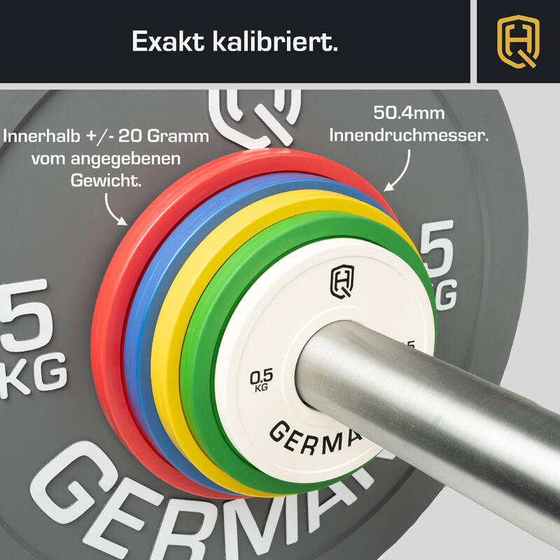 HQ Germany® Professional Change Plates 50mm | 0.5-2.5kg | Set | ±10g Toleranz