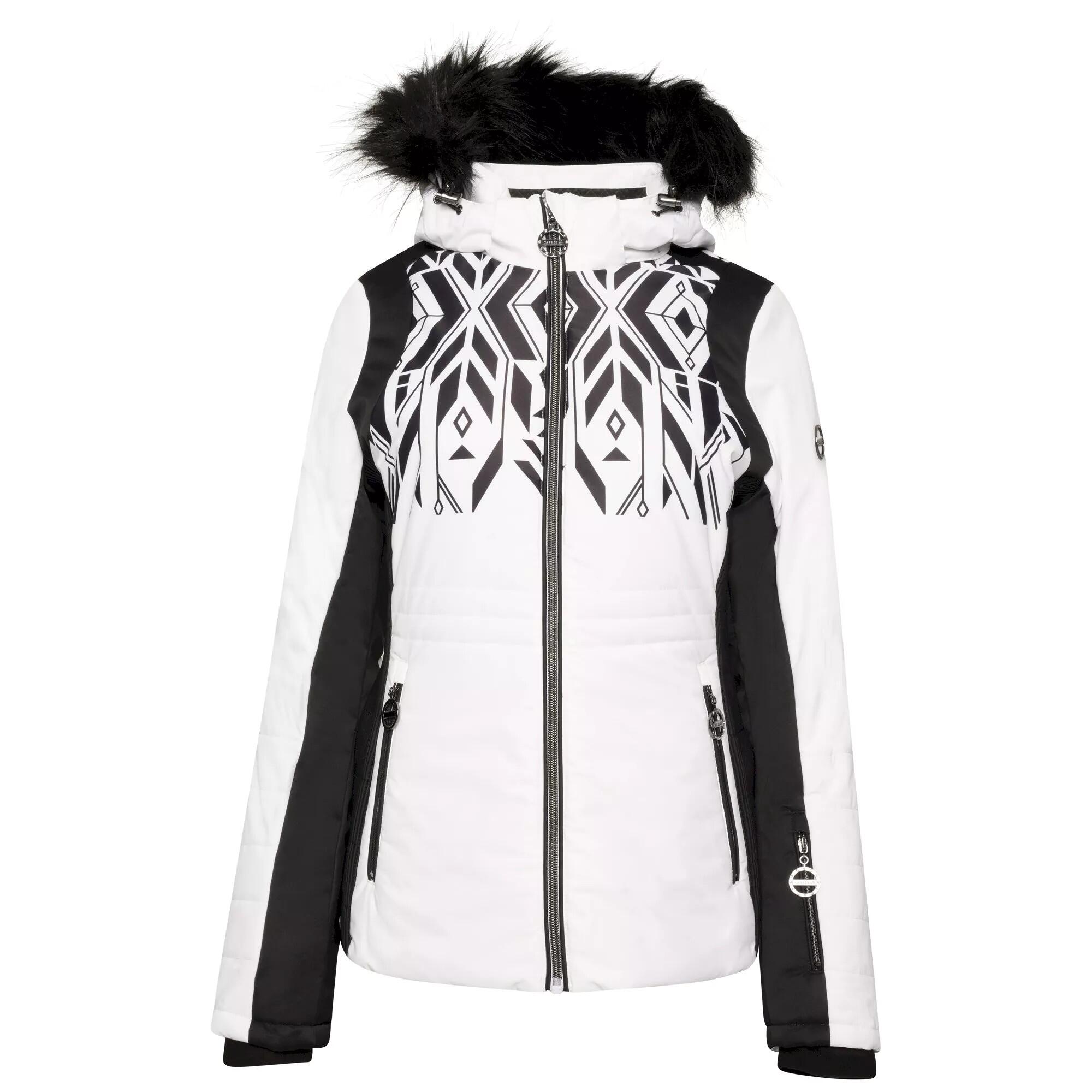 Womens/Ladies Prestige II Luxe Printed Ski Jacket (White/Black) 1/4