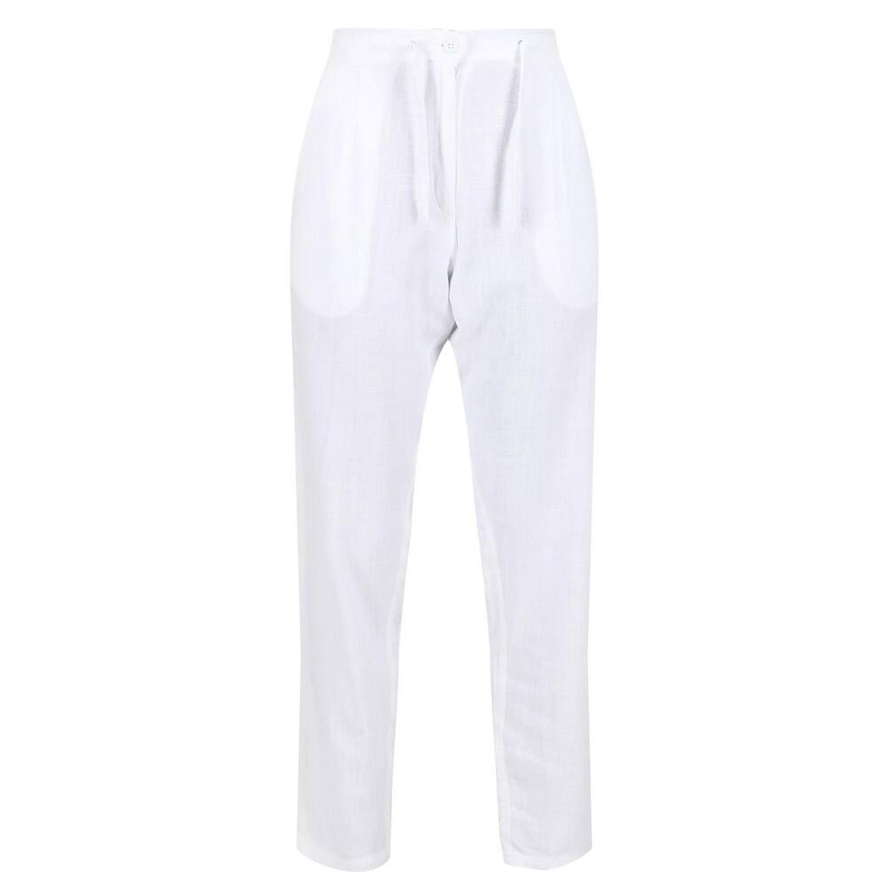 REGATTA Womens/Ladies Maida Linen Trousers (White)