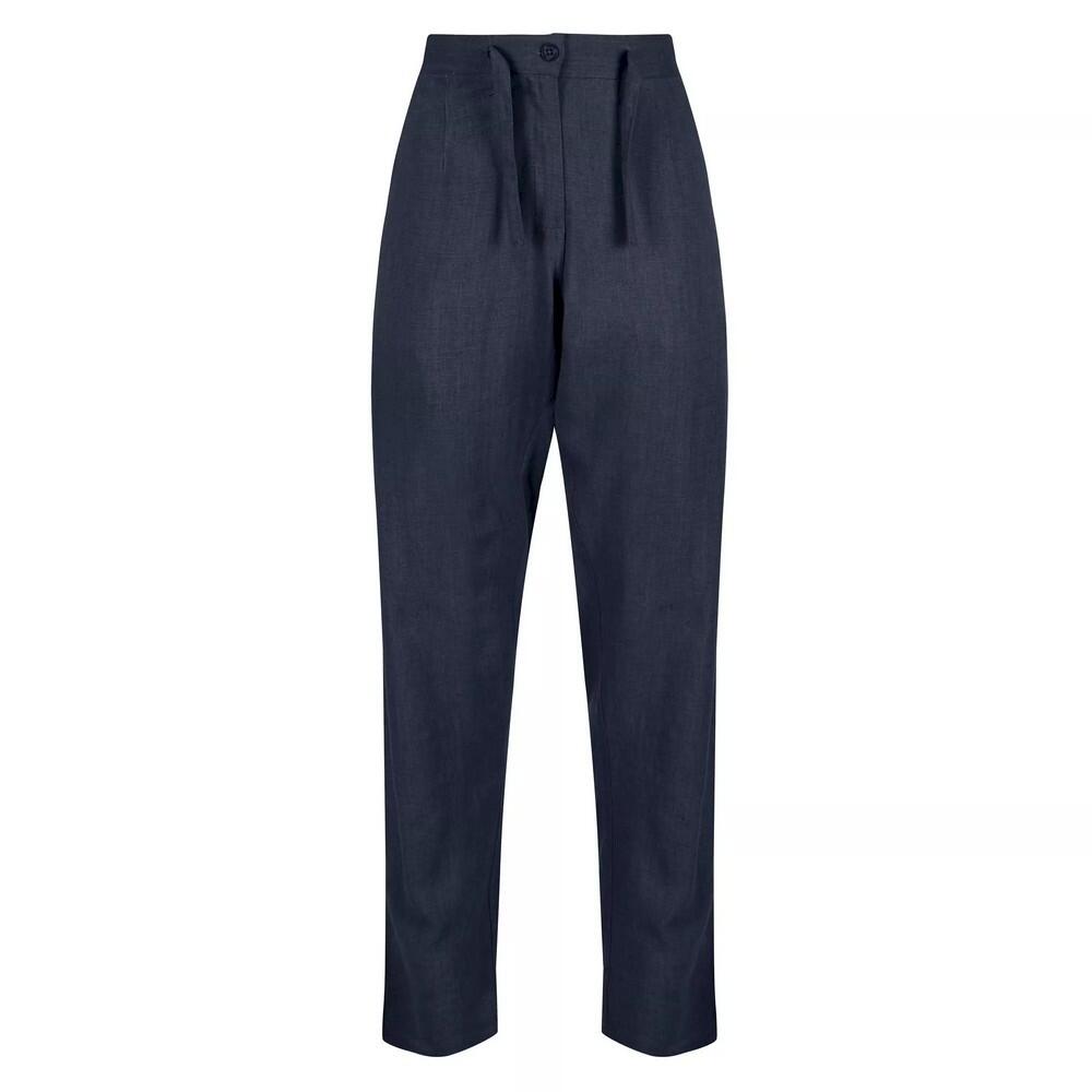 REGATTA Womens/Ladies Maida Linen Trousers (Navy)
