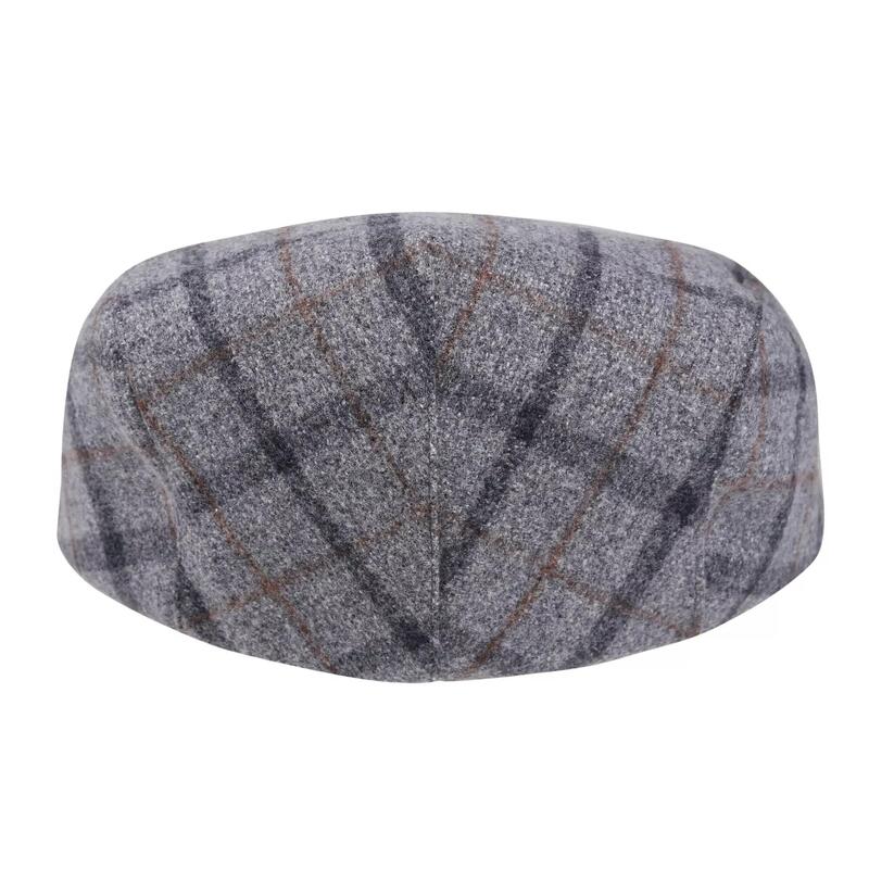 Boina Acre Cuadro de Tweed para Hombre Gris