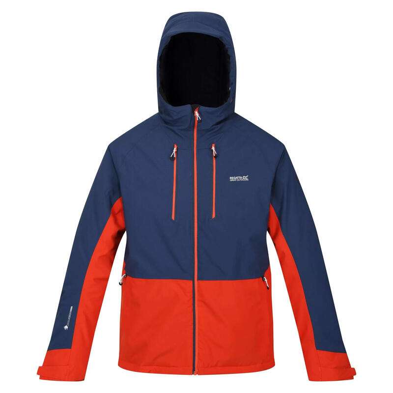 Veste imperméable HIGHTON Homme (Bleu amiral / Rouge orangé)