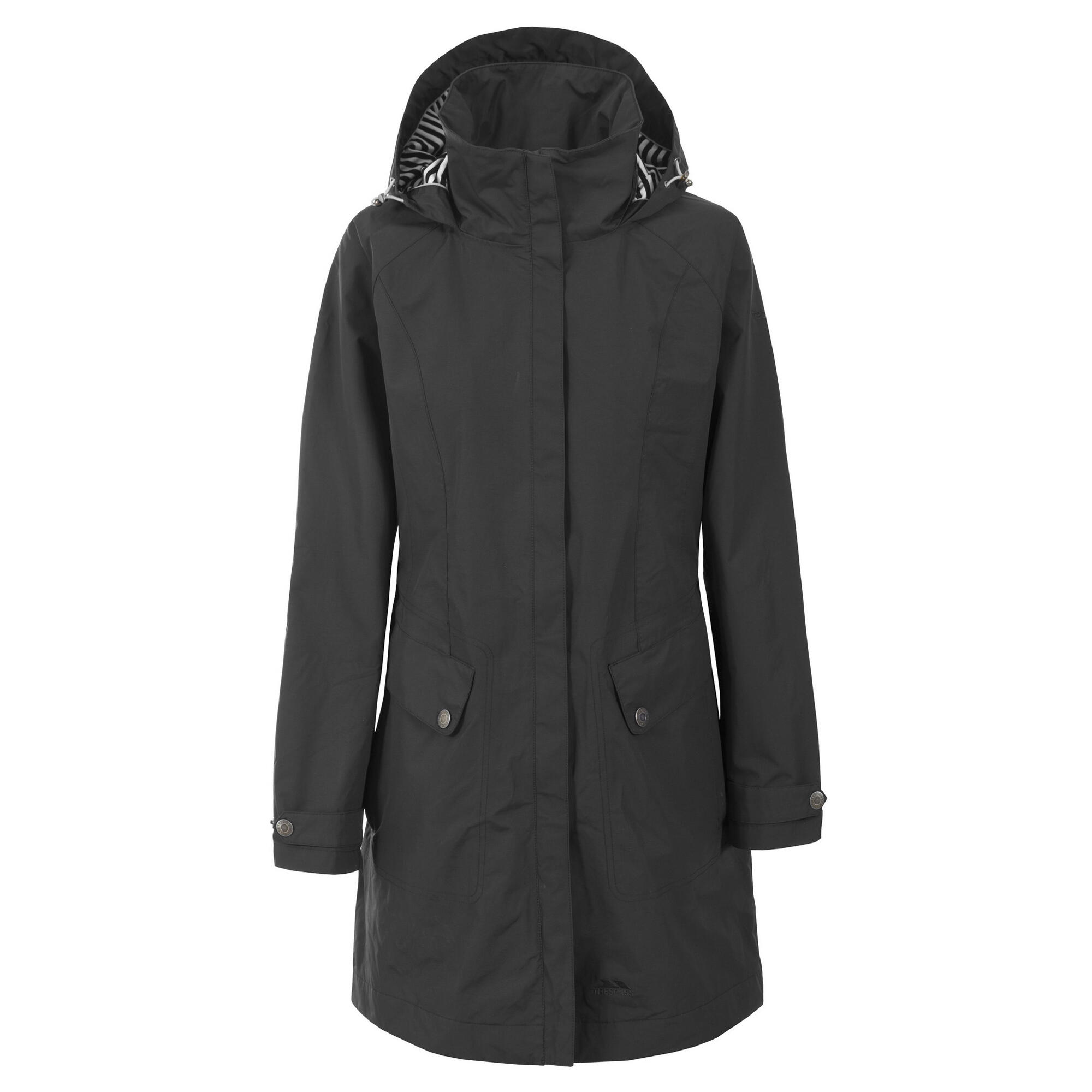 TRESPASS Dames Rainy Day Waterproof Jas (Zwart)