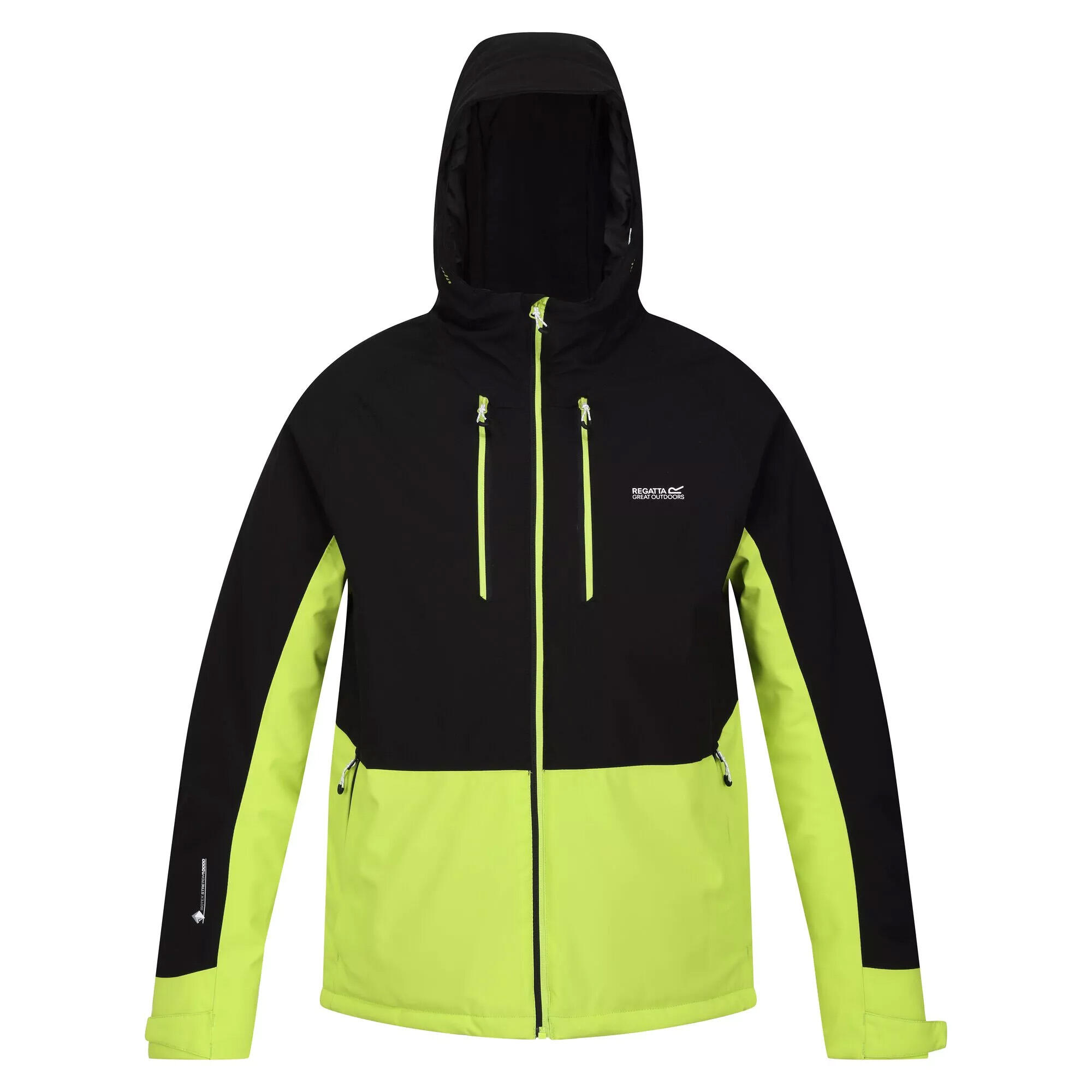 Mens Highton III Stretch Padded Jacket (Black/Bright Kiwi) 1/5