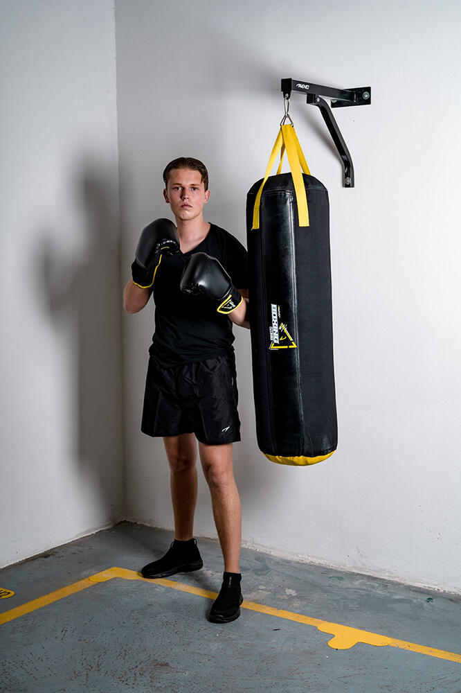 Teodute Support Mural Rotatif Sac De Frappe – Charge 300 Kg, Réglable 44-66 Cm, Acier Anti-Rouille | Idéal Boxe, MMA, Muay Thai Maison & Salle Support Sac Frappe Maison