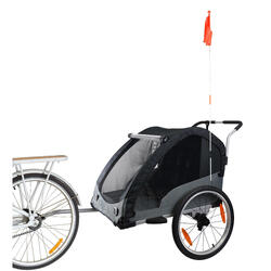 Qeridoo® Remorque de vélo enfant QUPA 1 Grey siège bébé habillage