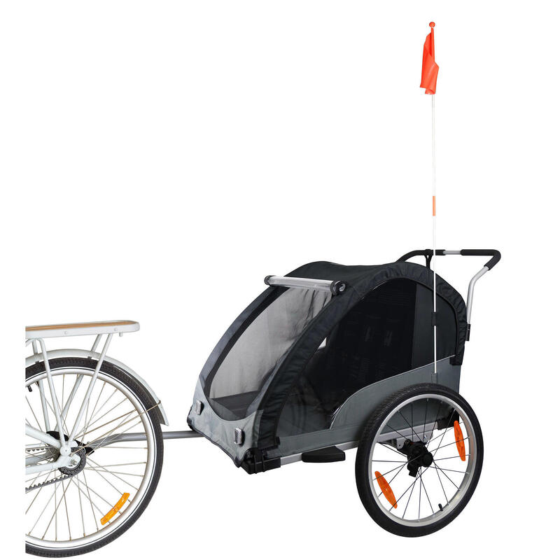 Remorque vélo enfant - remorque vélo - avec amortisseur - vert citron