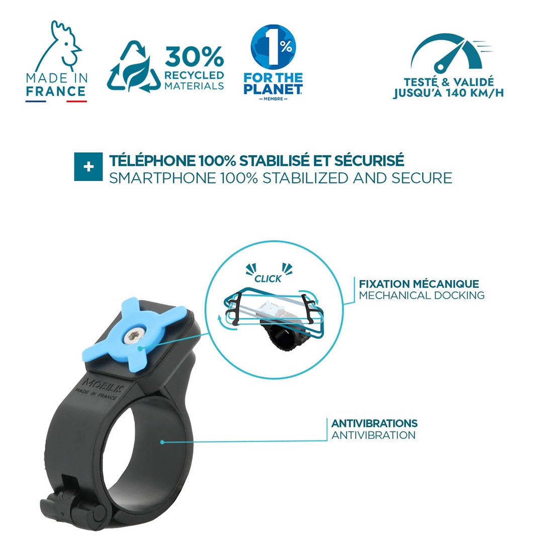 Support Universel - Velo et Trottinette compatible 4-7'  Fabriqué en France 3/5