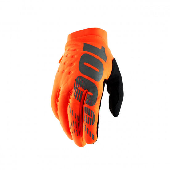 100% 100% BRISKER Youth Glove – Fluo Orange/Black - MTB Cycling Cold Weather Glove