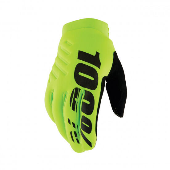 100% BRISKER Glove Fluo Yellow/Black MTB Cycling Cold Weather Glove