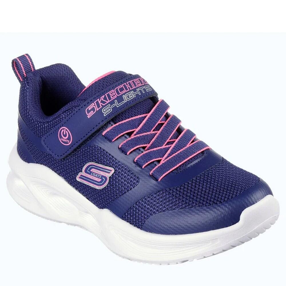 SKECHERS Girls Sola Glow Trainers (Navy)