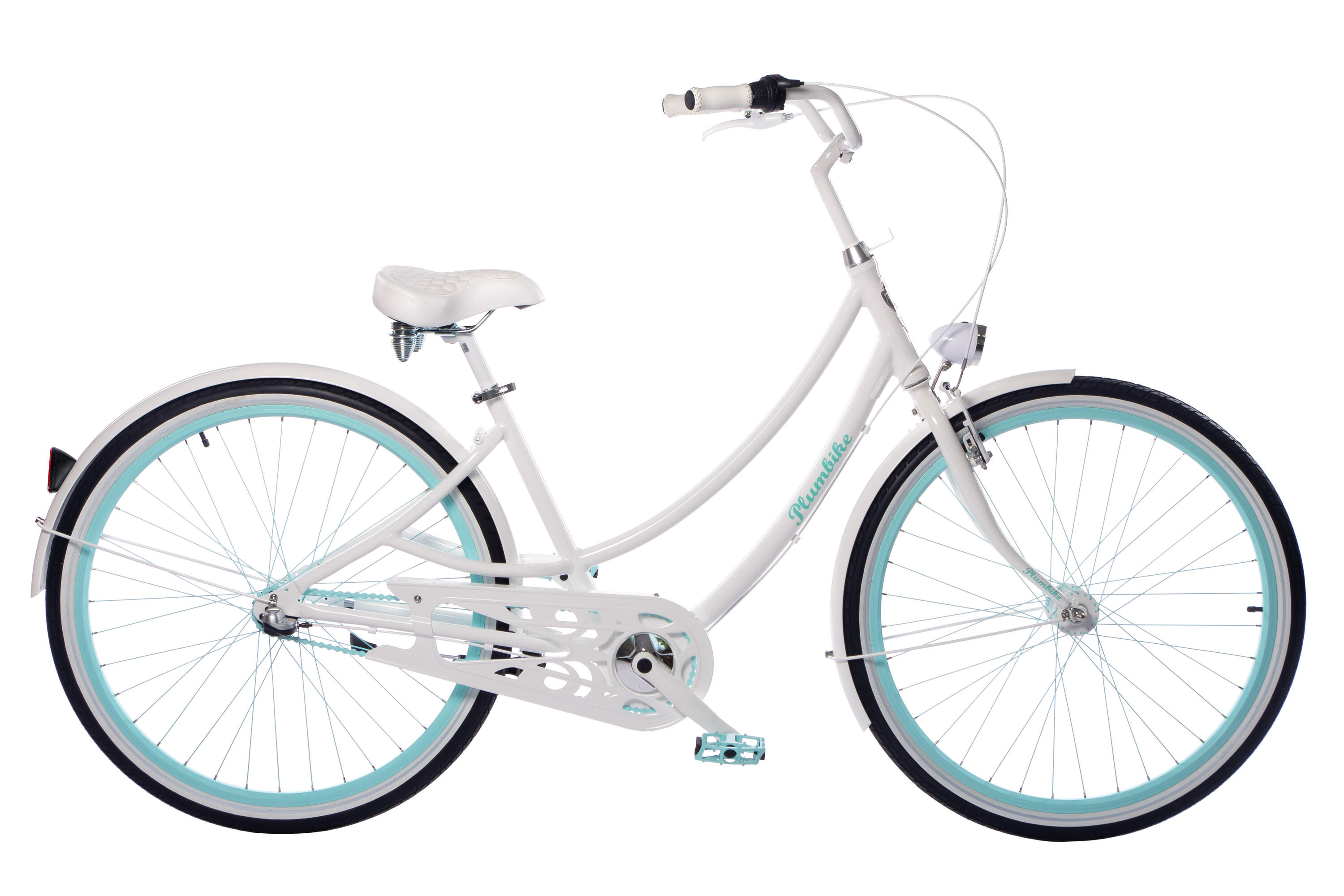 Rower miejski damski Plumbike Donatella Fresh Mint 3-biegowy + KOSZ, v-brake 2/7