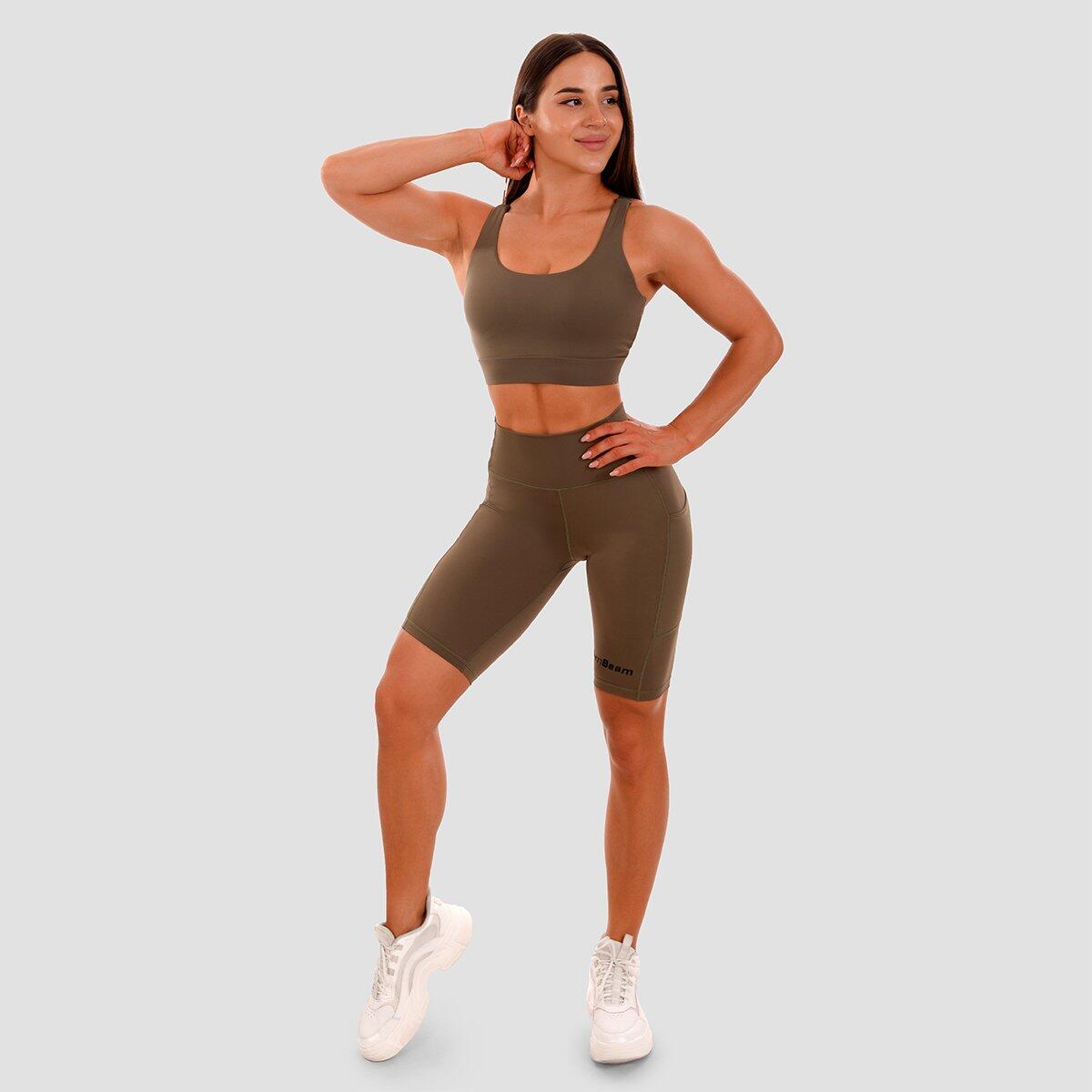 Donna fitness reggiseno sportivo imbottitura rimovibile Olive Cut-Out 4/5