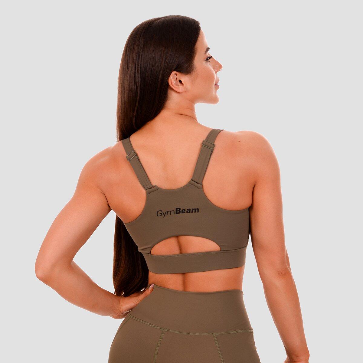 Donna fitness reggiseno sportivo imbottitura rimovibile Olive Cut-Out 2/5