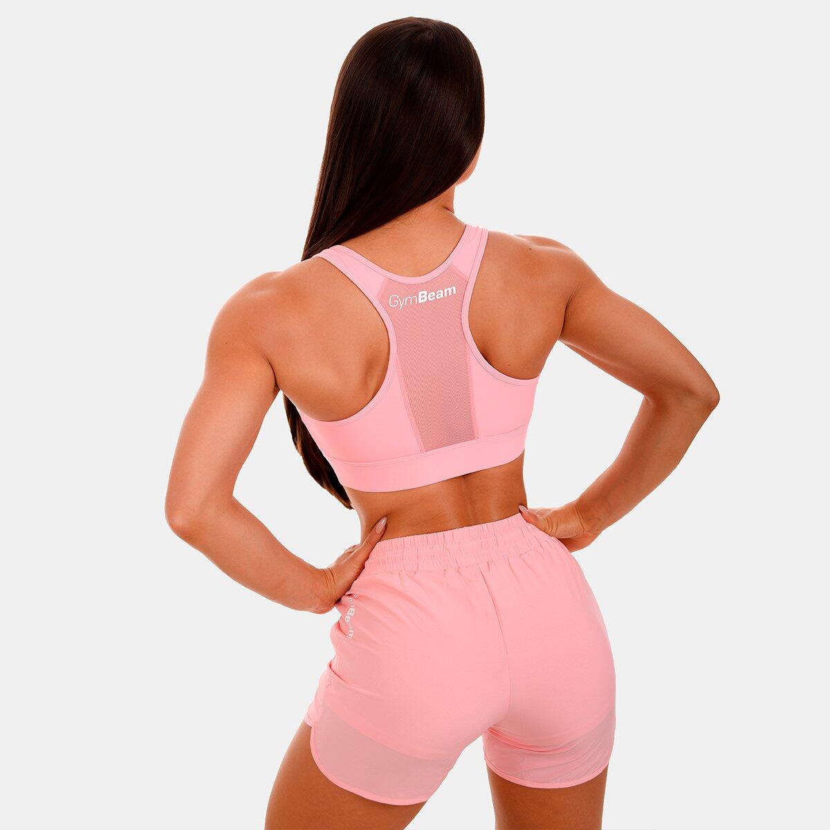 Donna fitness reggiseno sportivo coppe removibili rosa Mesh Panel 2/5