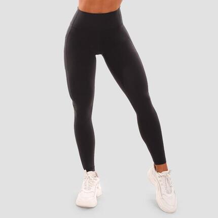 Legginsy damskie fitness z wysoką talią czarne Mesh Panel