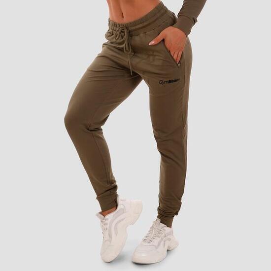 Spodnie dresowe damskie fitness z kieszeniami na zamek TRN