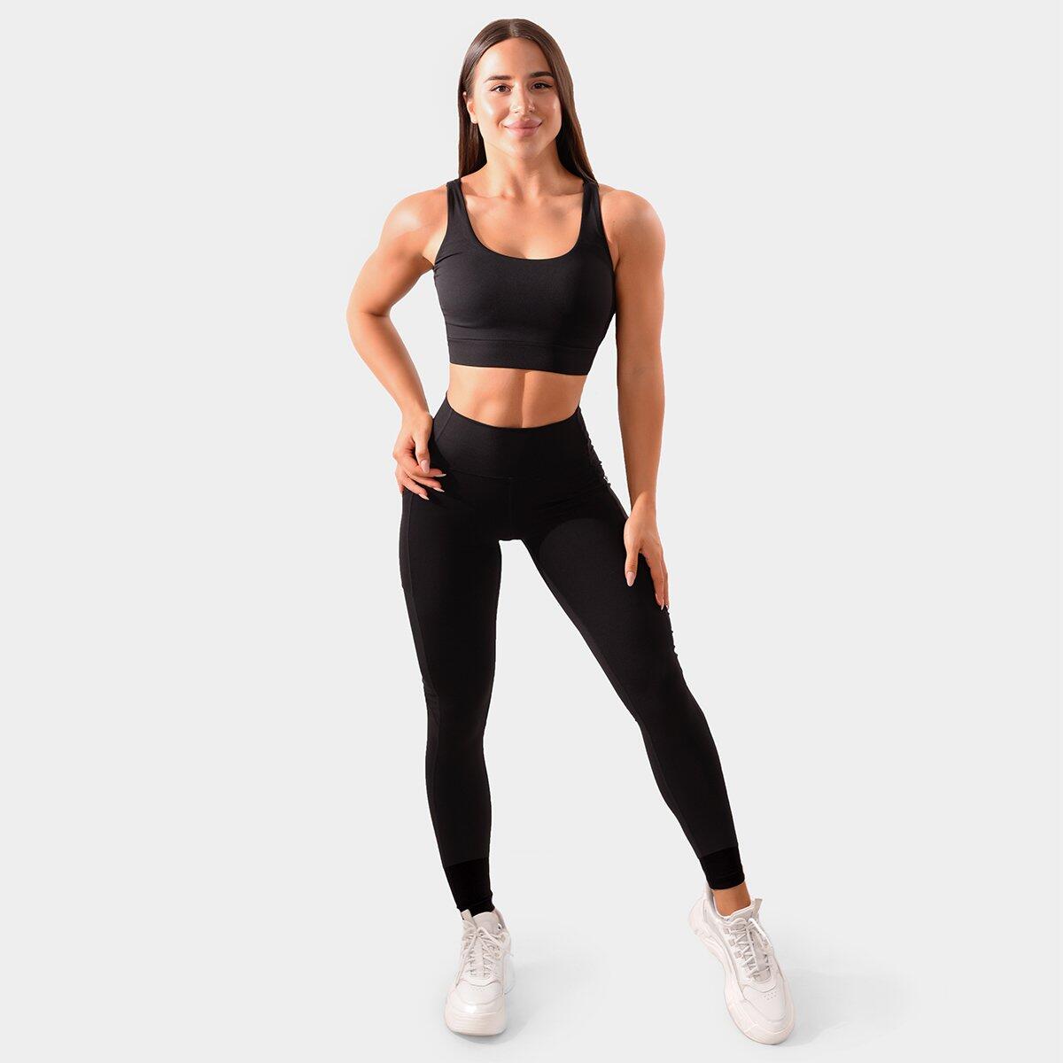 Donna fitness reggiseno sportivo spalline regolabili nero Cut-Out 4/5