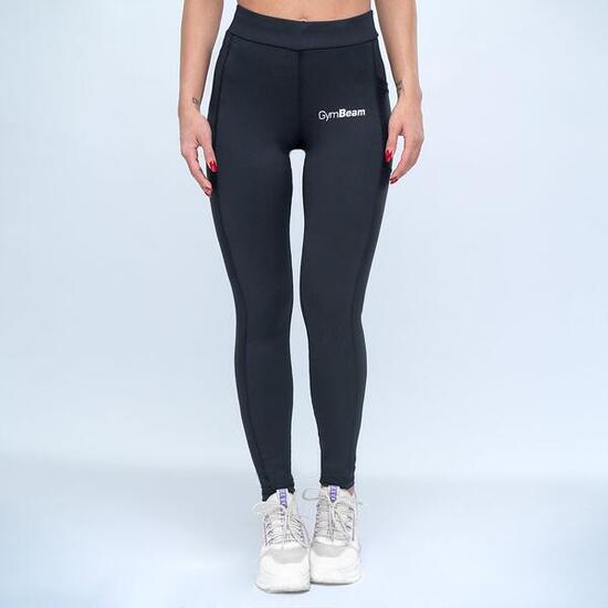 Legginsy damskie fitness elastyczne czarne Mesh