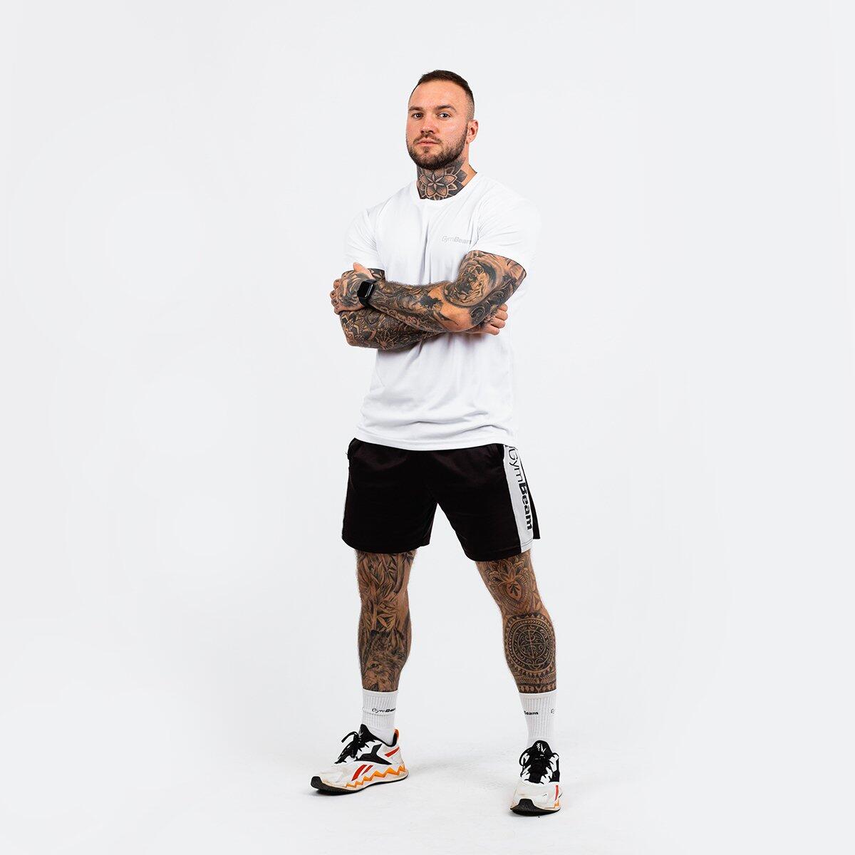 Uomo palestra t-shirt traspirante bianca TRN 3/4
