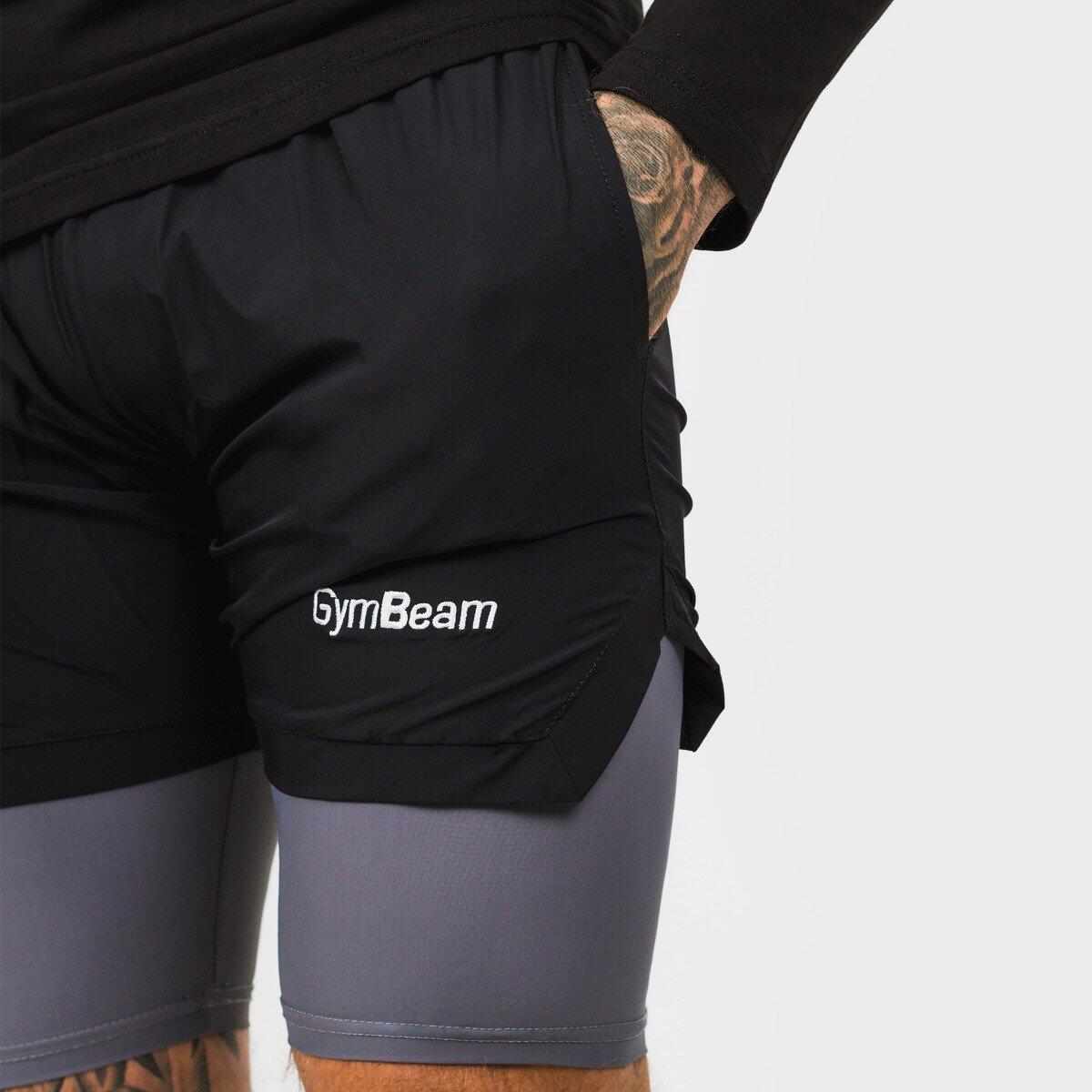 Uomo corsa pantaloncini 2 in 1 Grey 2/4